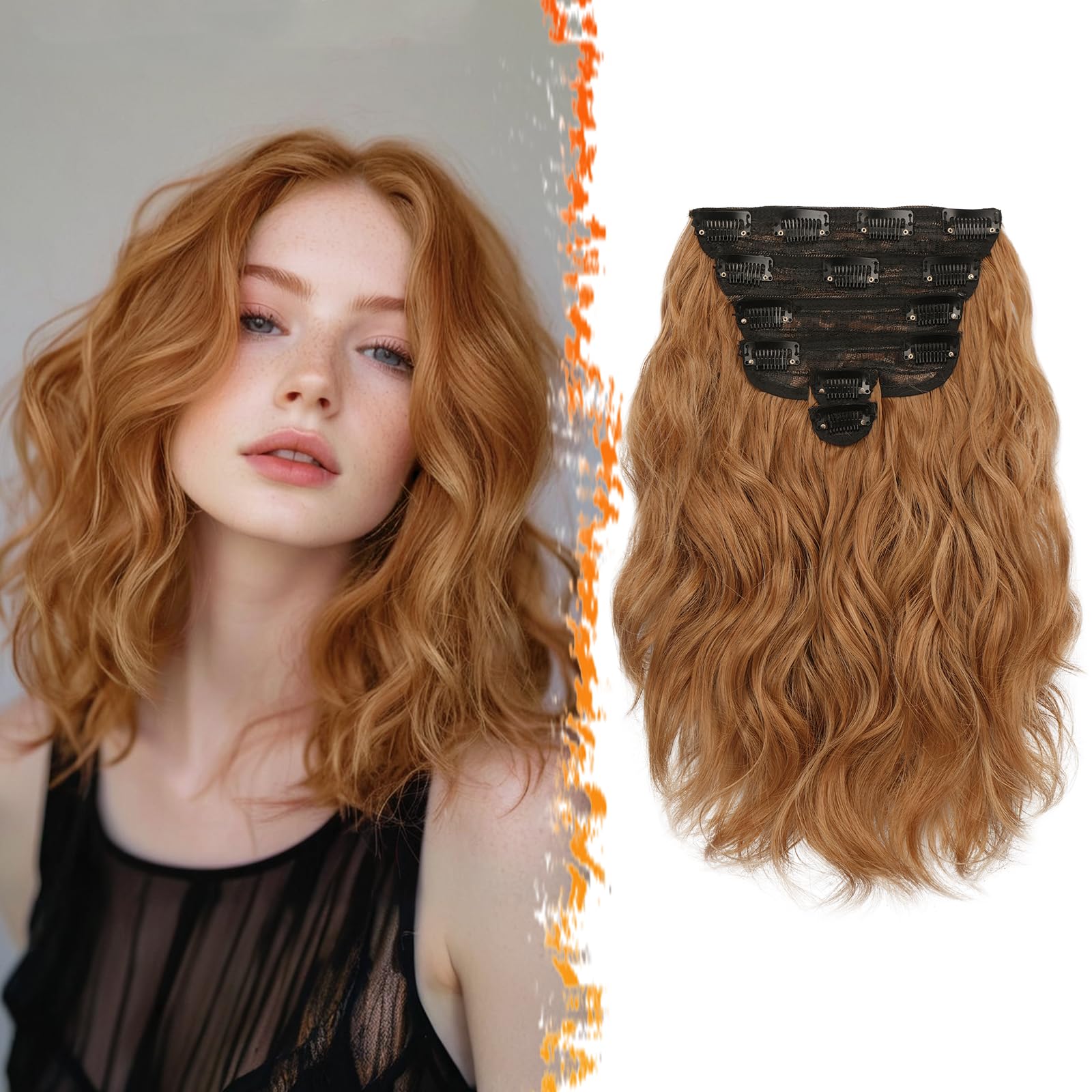 Amazon.com : BARSDAR Short Wavy Clip in Hair Extensions - 12 