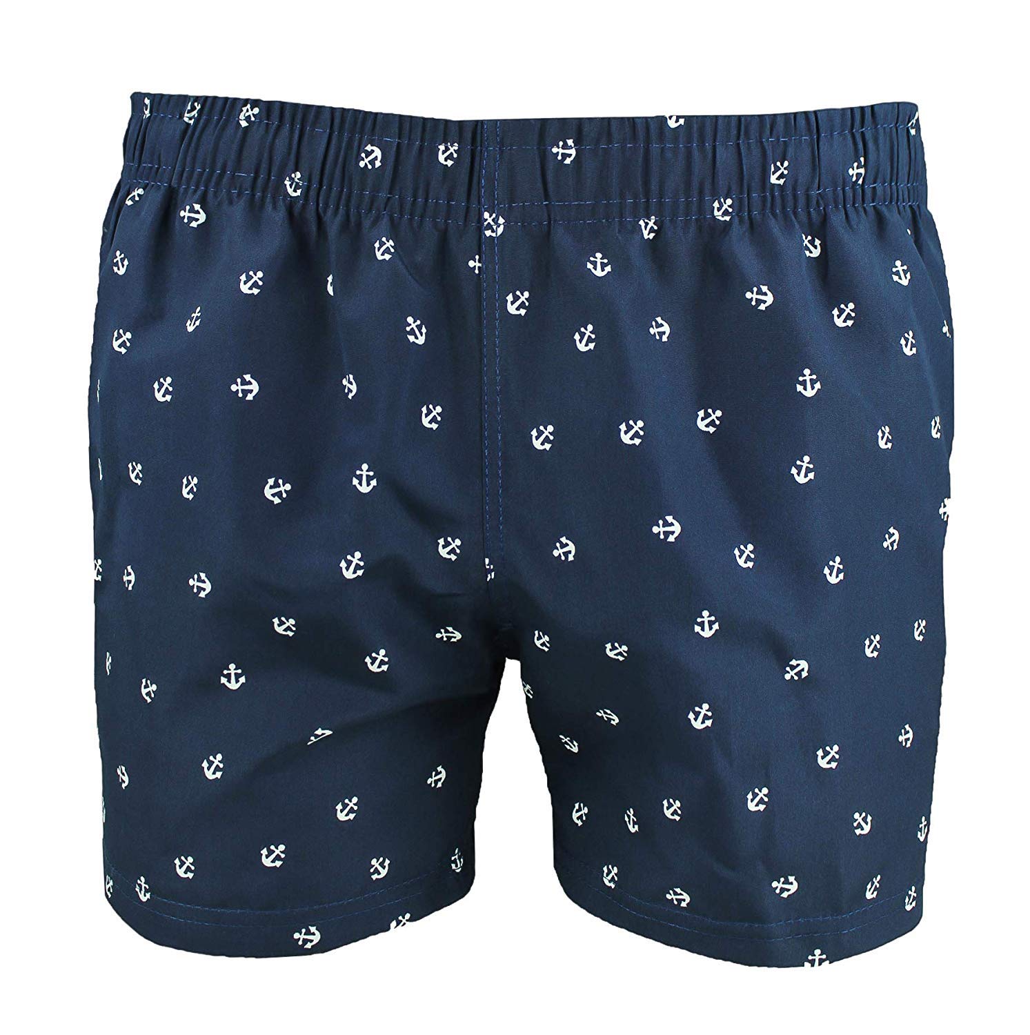 Costume da Bagno Uomo Blu Fantasia Ancore Slim Fit Pantaloncino Corto Shorts Mare