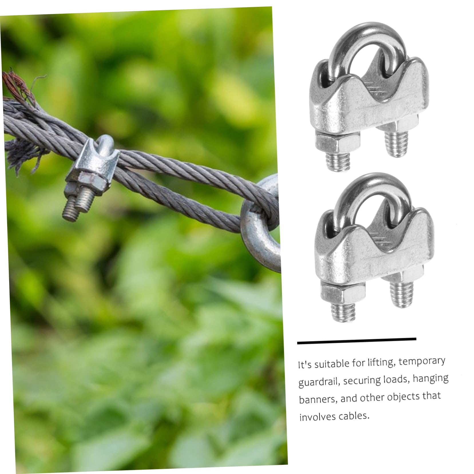 OSOLADY 20pcs Cable Clamp Cord Clip Wire Rope Clip Metal Wire Rope Clamps Cable Clip Clamp Cable Clips Wire Rope Fasteners Wire Rope Cable Clip Stainless Cable Clip Silver Stainless Steel