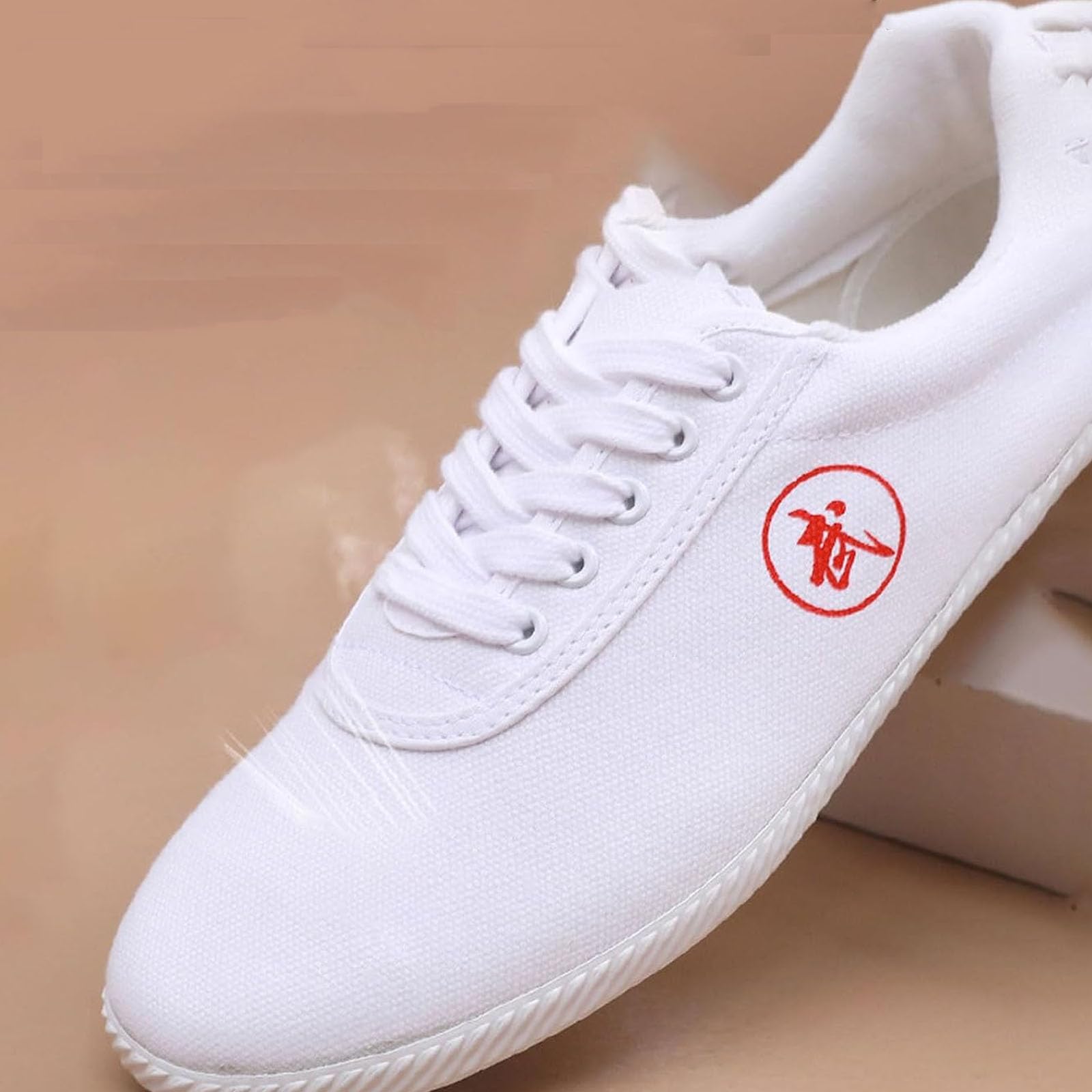 Chaussures de Kung Fu,Chaussures de Tai Chi,Canvas Léger Antidérapant Baskets Arts Martiaux de Sport,Chaussures de Boxe Taekwondo Hommes Femmes Enfants Tai Chi Chaussures(Size:46EU,Color:Blanc)
