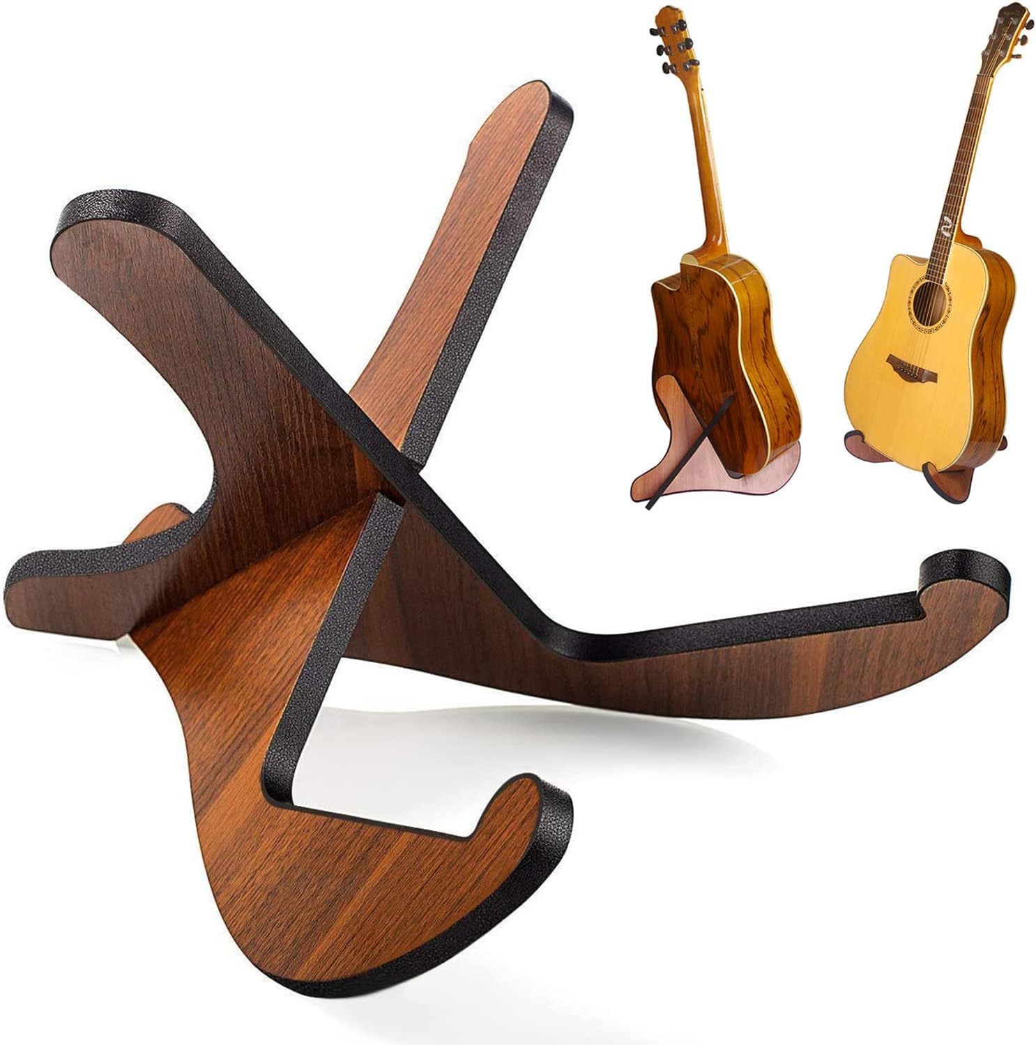 CHWUYI Guitar Stand Floor,Universal Guitar Rack Stand Wooden X-Frame Guitar Stands Holder for Bass Acoustic Electric Classical Guitars