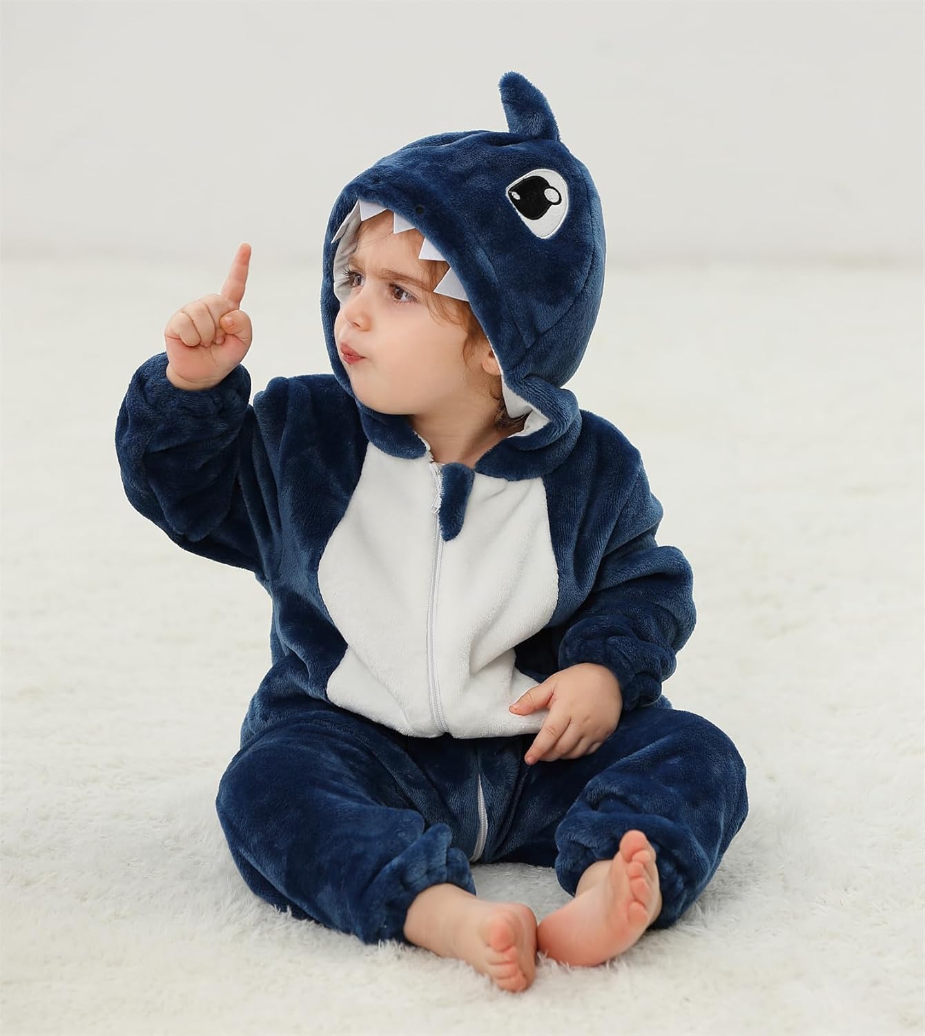 Toddler Halloween Christmas Outfits Unisex Baby Animal Costume Romper Infant's Zip Up Hooded Costume Cosplay Jumpsuit - Image 2