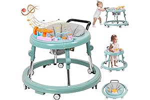 Baby Activity Center and Walker with Adjustable Heights and Feeding Tray