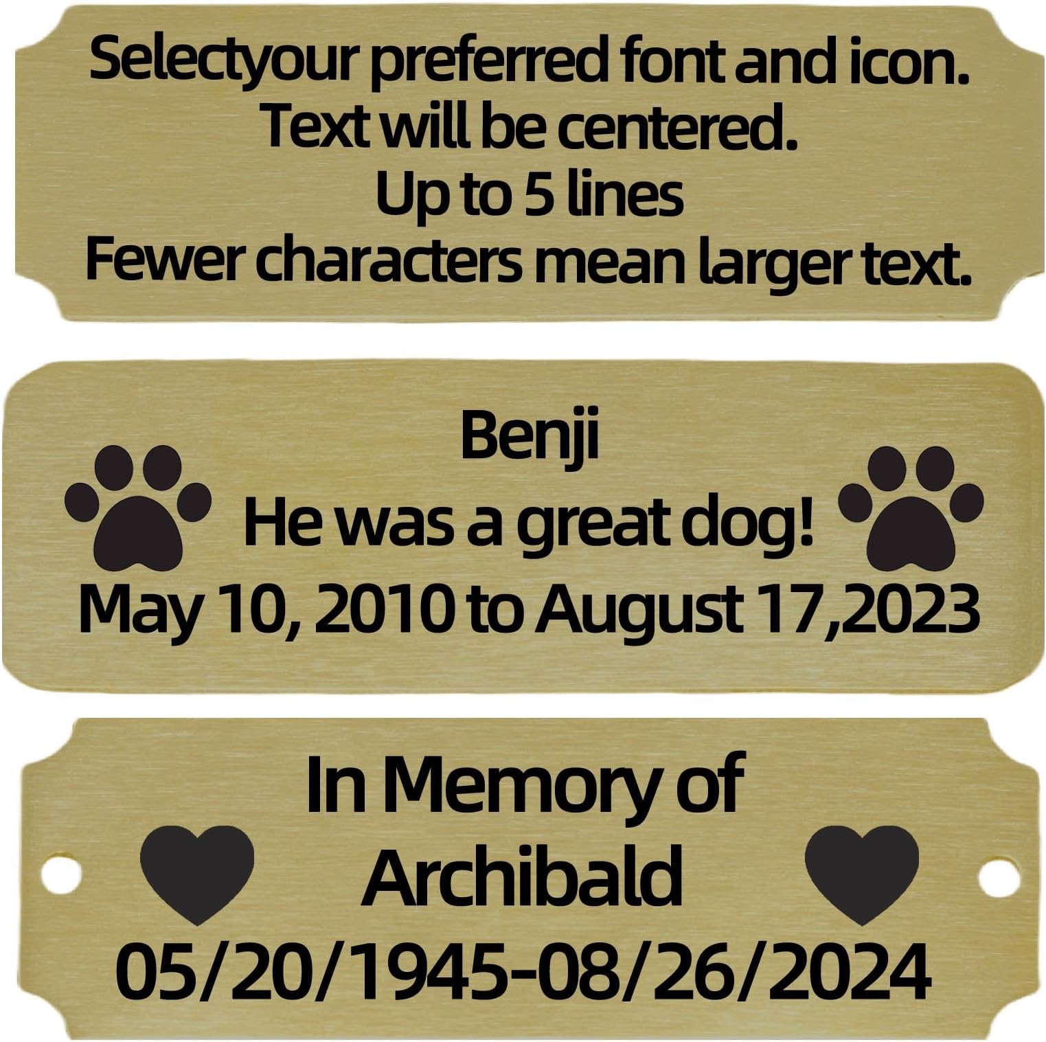 Custom Engraved Metal Name Plate,Personalized Name Plaque,Thickened Brushed Metal Custom Laser Engraving Plaques with Adhesive or Hole(with screws) 3“ x 1” (Brass, Small)