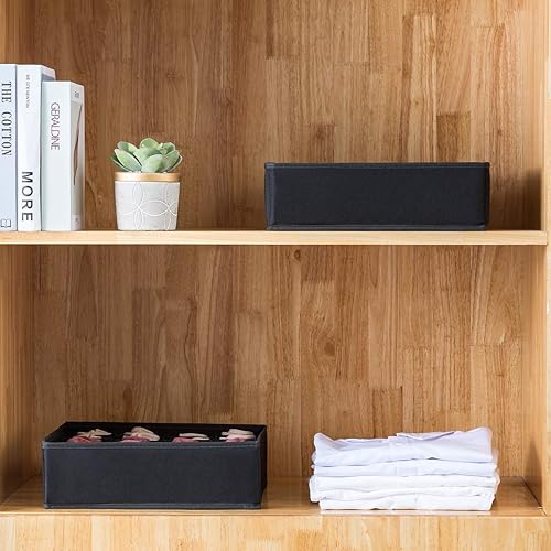 Miniatura 7 de Qozary - Paquete de 2 cajas separadoras de cajón, 24 o 16 compartimientos, plegable, organizador de clóset para guardar calcetines, lencería, ropa