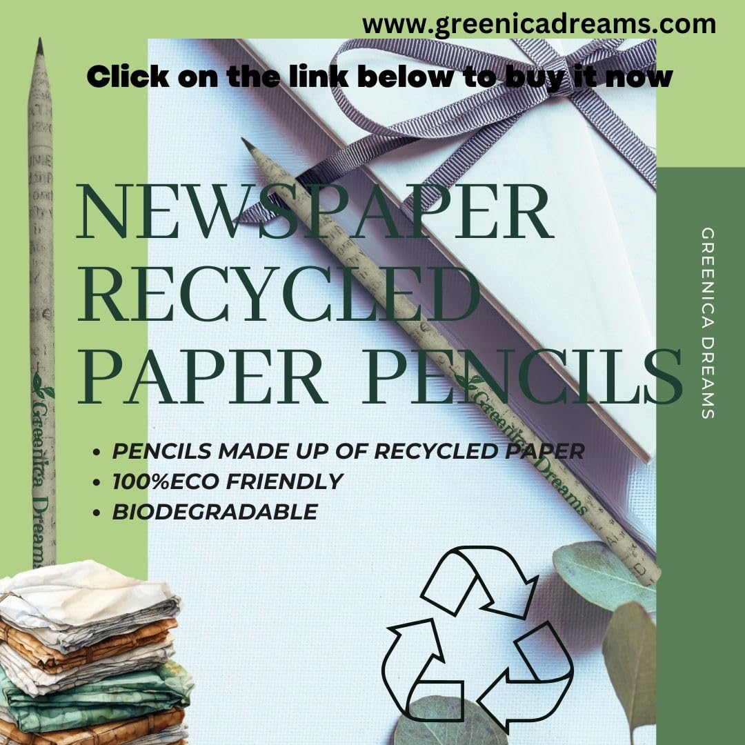 Lápices de papel reciclado, ecológicos, para dibujar, escribir, regalar y plantar (paquete de lápices de papel reciclado para periódicos, 200 unidades)