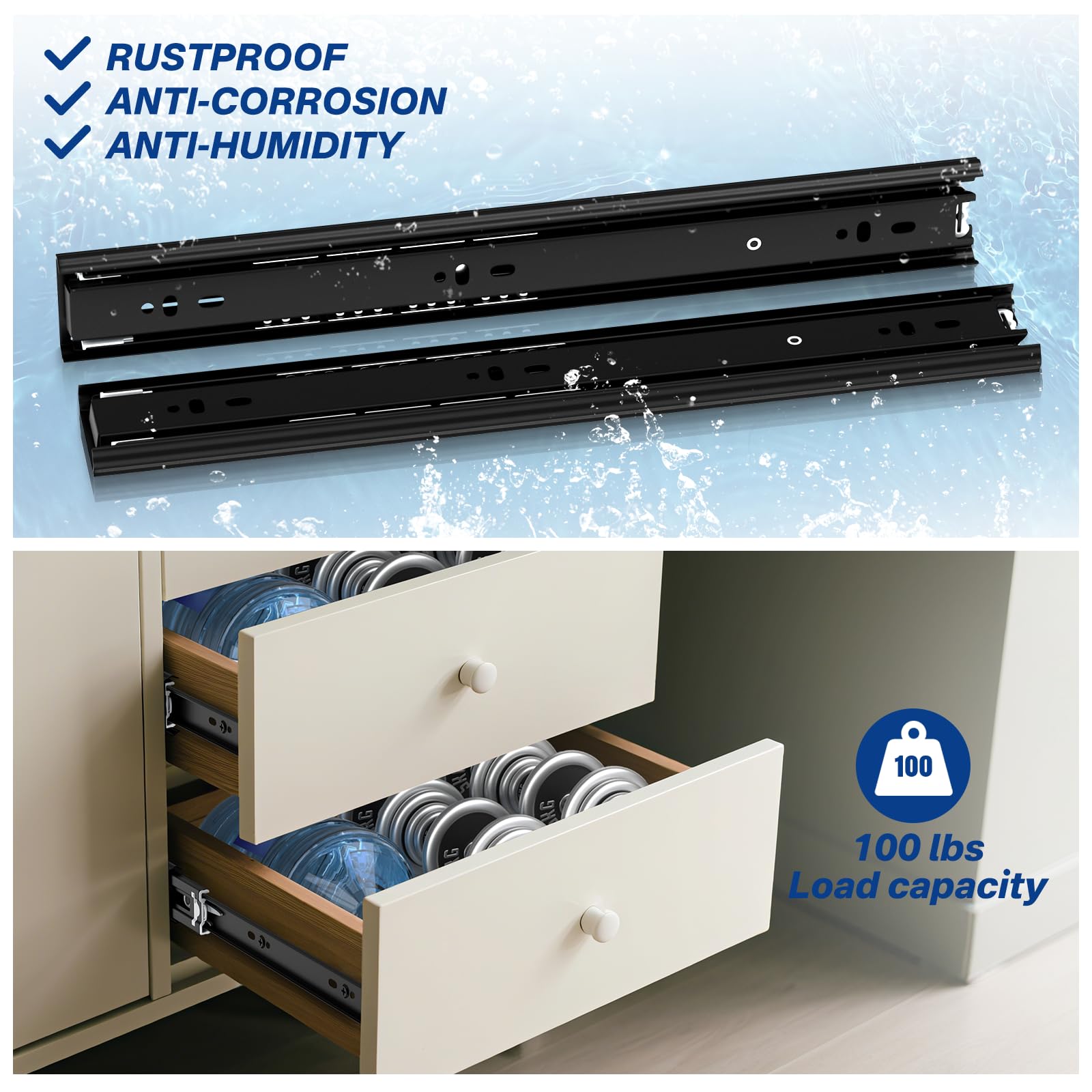 Heavy Duty Drawer Slides - 100LB Capacity -5 Heavy Duty Drawer Slides - 100LB Capacity -5
