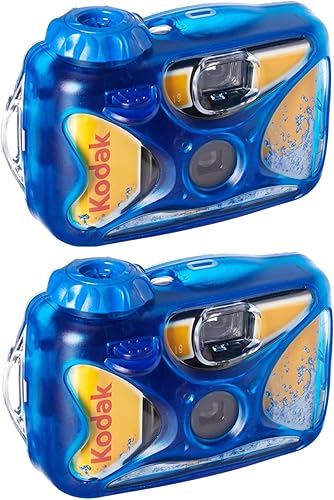 Kodak Cámara desechable submarina deportiva de un solo uso con película de exposición de 800 velocidades y 27 unidades paquete de 2