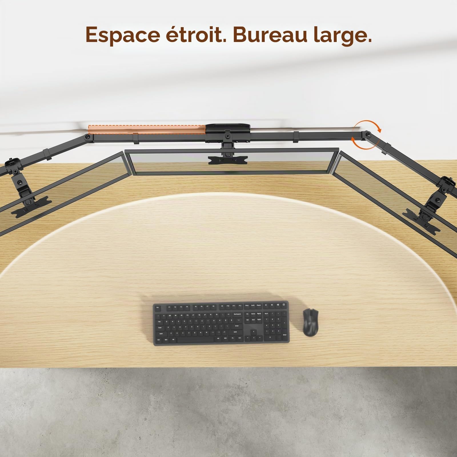 PUTORSEN Support Mural 3 Ecrans PC pour 17-27 Pouces