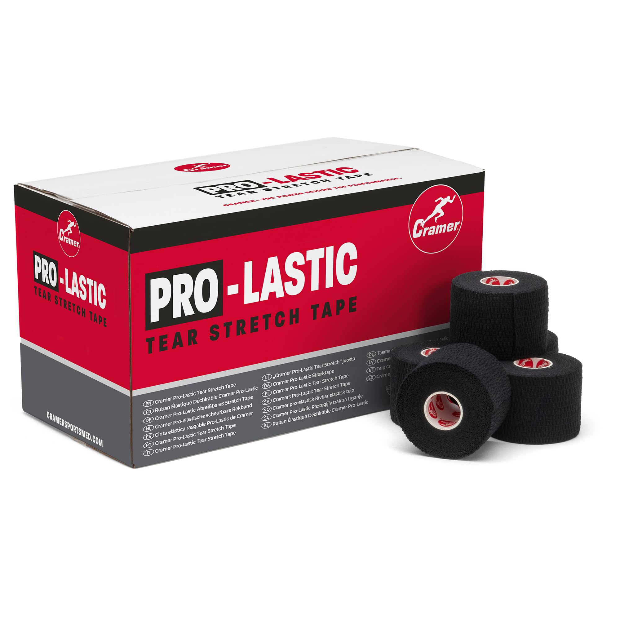 Cramer Pro-Lastic Stretch Tape, Easy Tear Athletic Tape, Flexible Elastic Tape with Premium Adhesive, Support for Wrist & Ankle Injury Taping, Athletic Training Supplies, Compression Wrap, Bulk Case