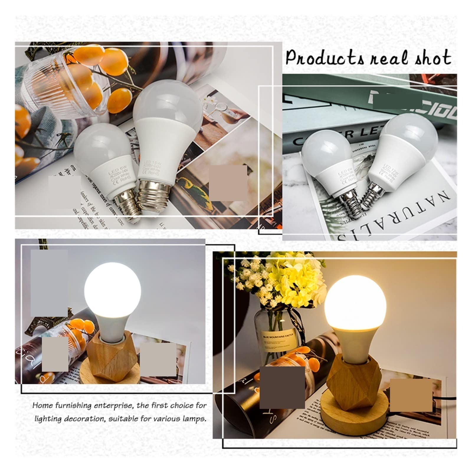 10 sztuk/partia E27 żarówki LED lampa E14 220V żarówka 3W 6W 9W 12W 15W 18W 20W 24W Lampada salon Bombilla żarówka Led światło dzienne Lucky (Color : Cold White, Size : 220v-E14-3W)