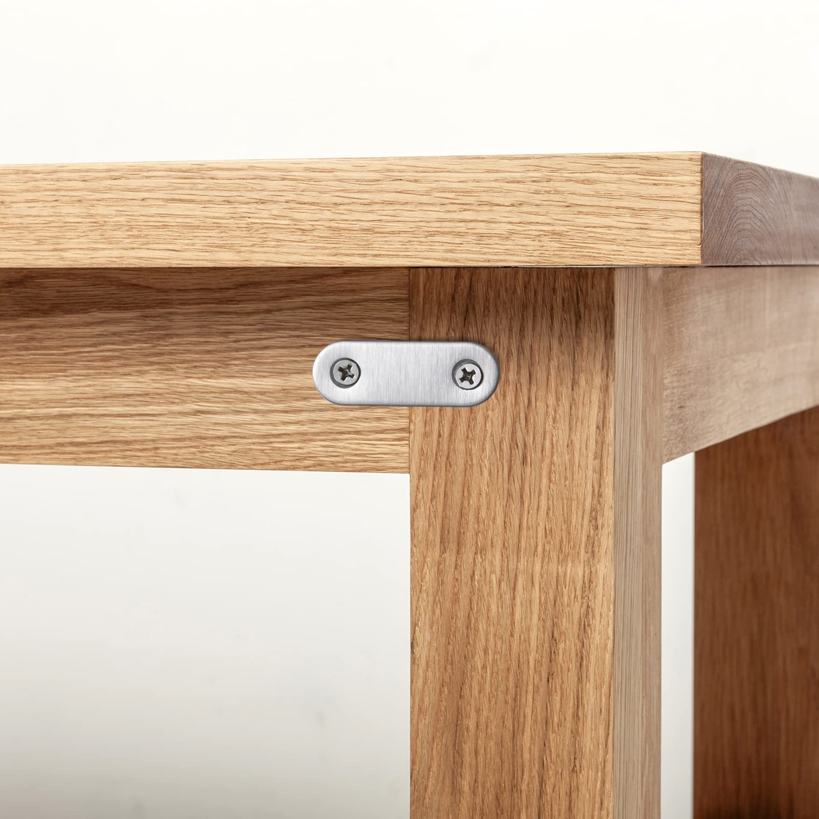 Staffe Angolari Piatte Supporti Angolo Retto Staffe in Acciaio Squadrette con viti per Mensola di Legno Tavolo Sedia 46*16mm Argento 20 Pezzi