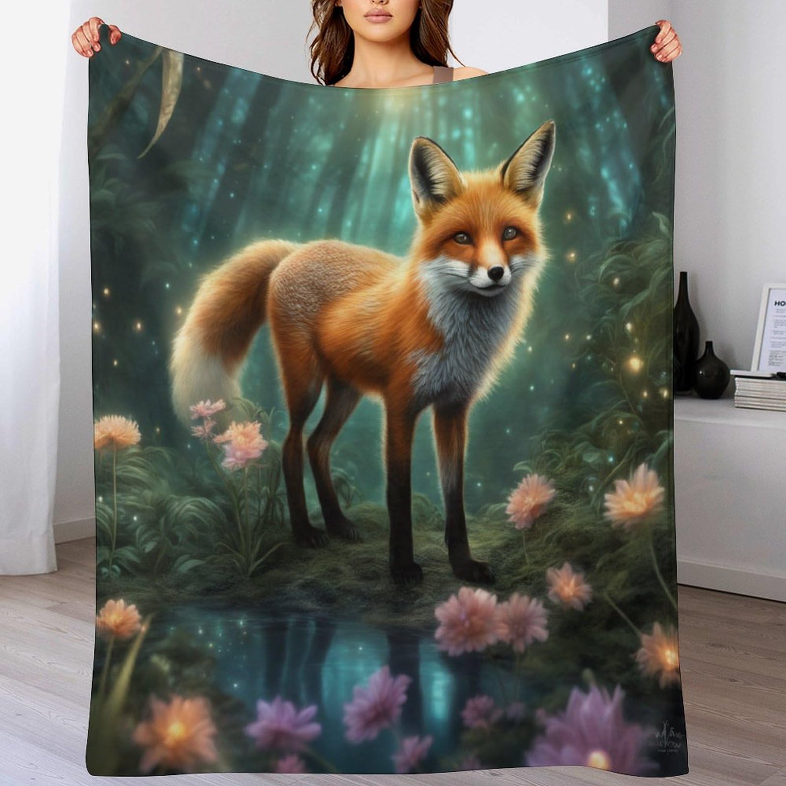 Manta de franela de zorro de 130x180 cm un regalo util para el hogar