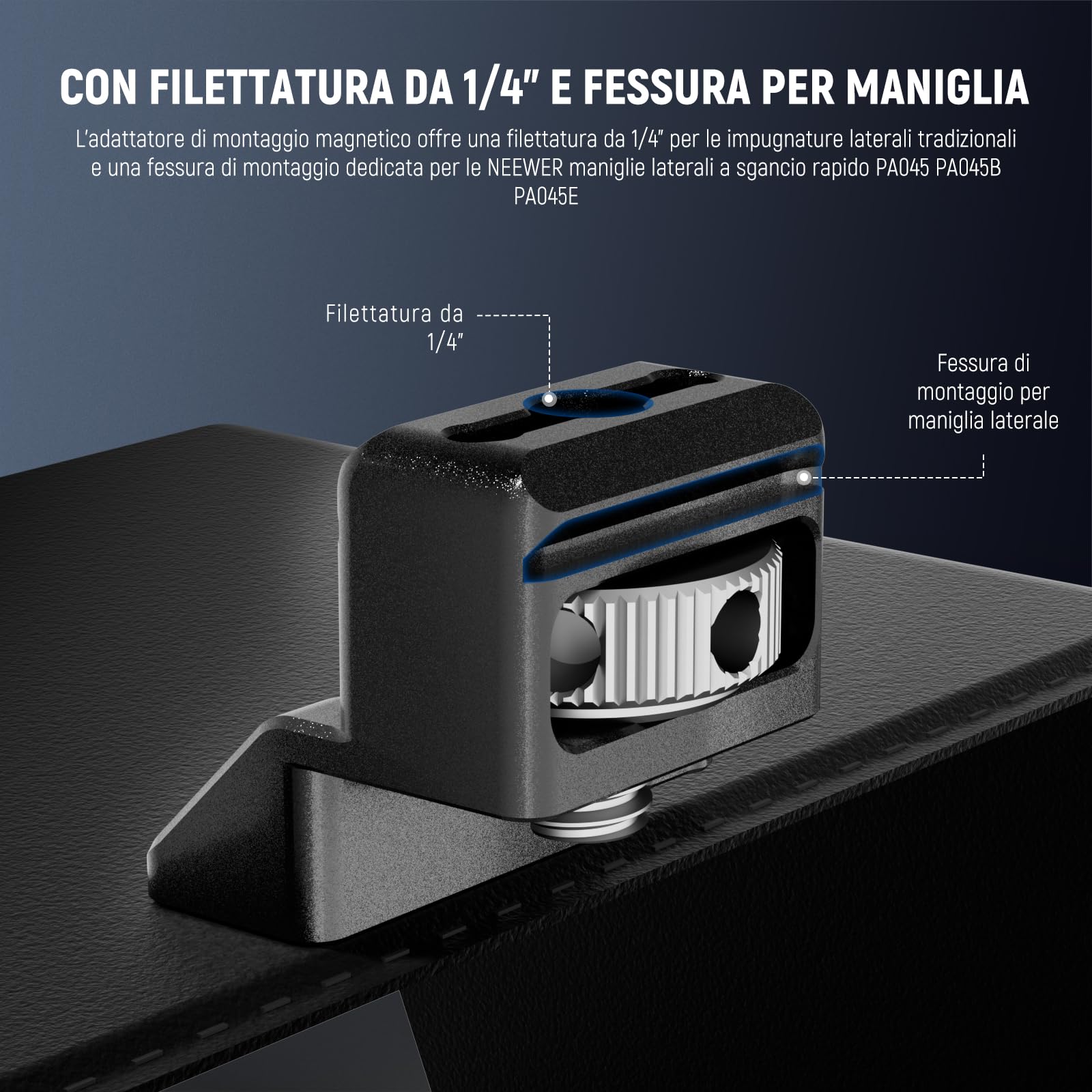 NEEWER Parasole Compatibile con iPhone 16 Pro Max Phone Cage (PA074) Solo, Paraluce Magnetico a Sgancio Rapido Antiriflesso Visiera Riflettente per Vlogging all'Aperto Fotografia Mobile, PA094