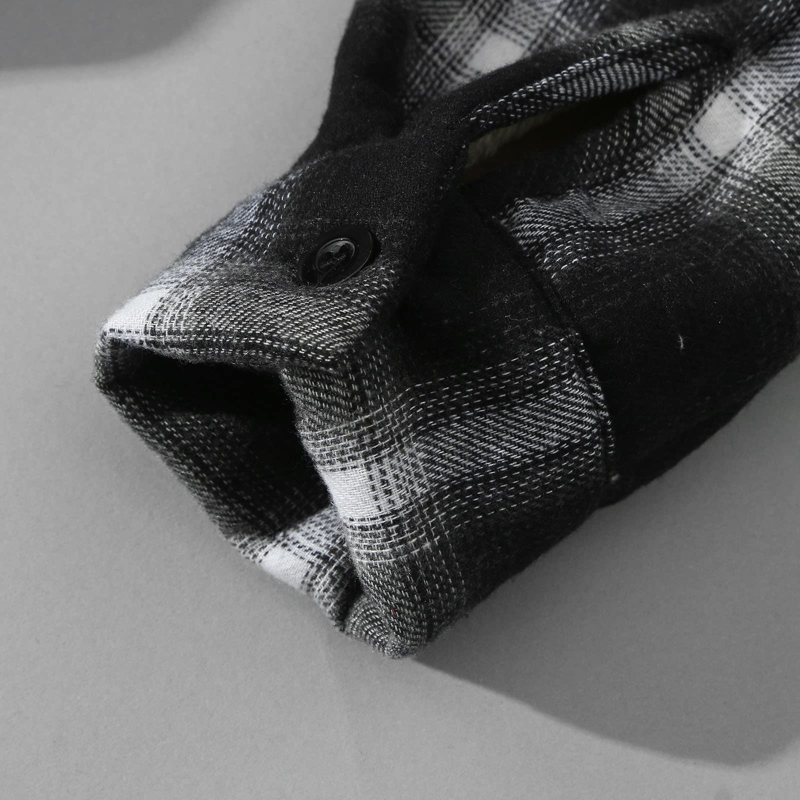 Holzfäller Thermohemd Herren Gefüttert Mit Kapuze Karierte Teddy-Fleece Flanellhemd Langarm Zipper Karierthemd Kapuzenhemd Hemdjacke Holzfällerhemd Thermo Arbeitshemd Sport Jacken Kapuzenpullover