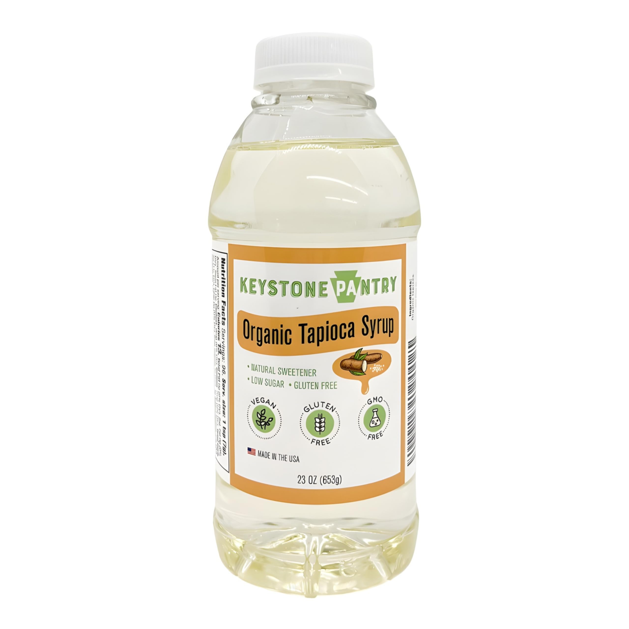 Keystone Pantry Organic Tapioca Syrup – 23 OZ Bottle – Vegan, Gluten Free – HFC, Corn Syrup Substitute – Used for Baking, Alternative Sweetener – Make Homemade Fudge, Ice Cream & More – 1 BOTTLE
