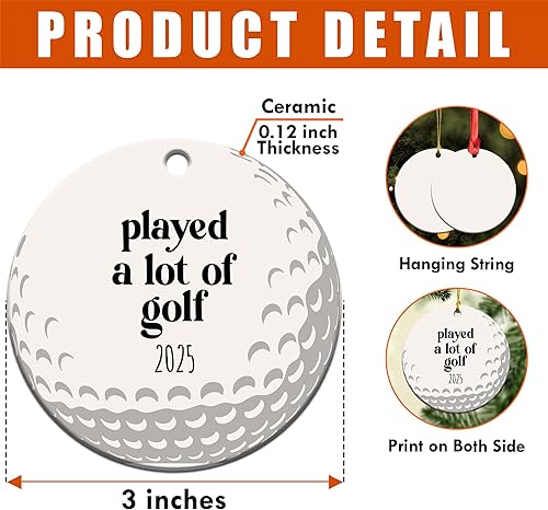 Miniatura 8 de Adornos de golf para árbol de Navidad  Adorno de Navidad de golf 2025  Regalos para amantes del golf para hombres y mujeres  Jugó un montón de bolas