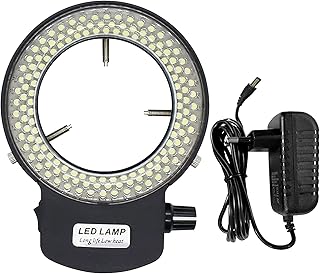 顕微鏡用 リングランプ 微鏡用ライト LEDリング照明ライト 実体顕微鏡用LED照明装置 144 LEDビーズ 光源輝度調整可能 実体顕微鏡用二重巻き 顕微鏡カメラ レンズの直径30mm-63mm用 高輝度 長寿命 (1)