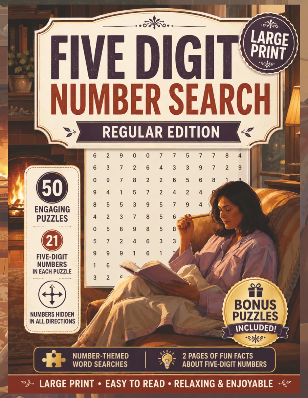 Five Digit Number Search: Number Puzzles With Solutions Found in All Directions for a More Challenging Brain Workout | Word Search Alternative Book in ... Print (Sudoku & Number Search Puzzle Books)