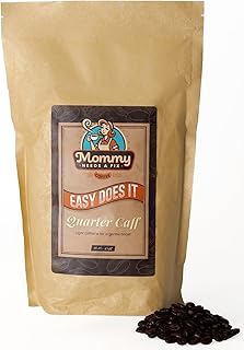 Mommy Needs A Fix Quarter Caff Whole Bean Coffee | 100% All Natural Arabica Beans | Medium Roast | Chemical Free Swiss Water Process | Pregnancy & Breastfeeding Friendly | Roasted in the USA | 1 lb