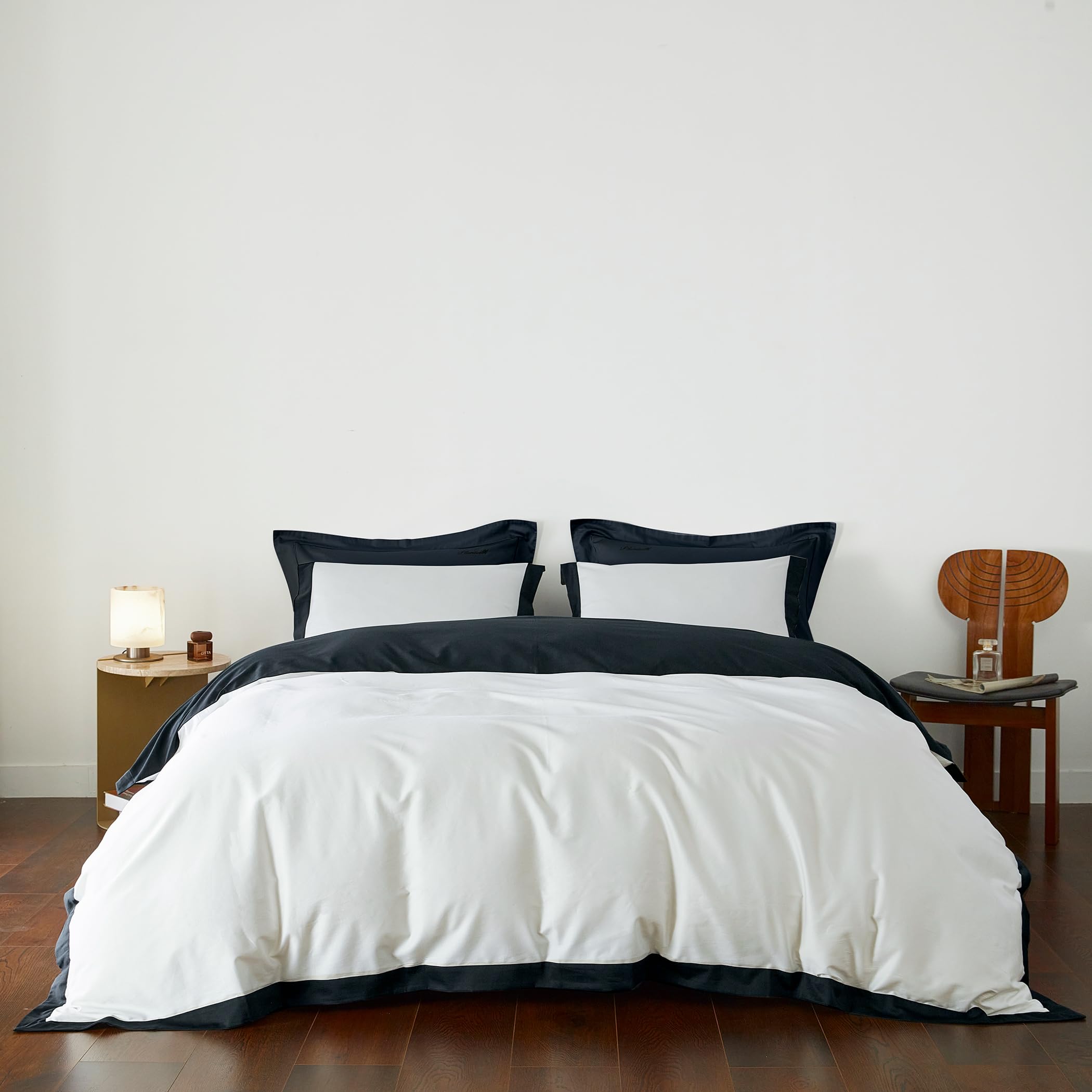 YuHeGuoJi Black and White Duvet Cover King 100 Long Staple