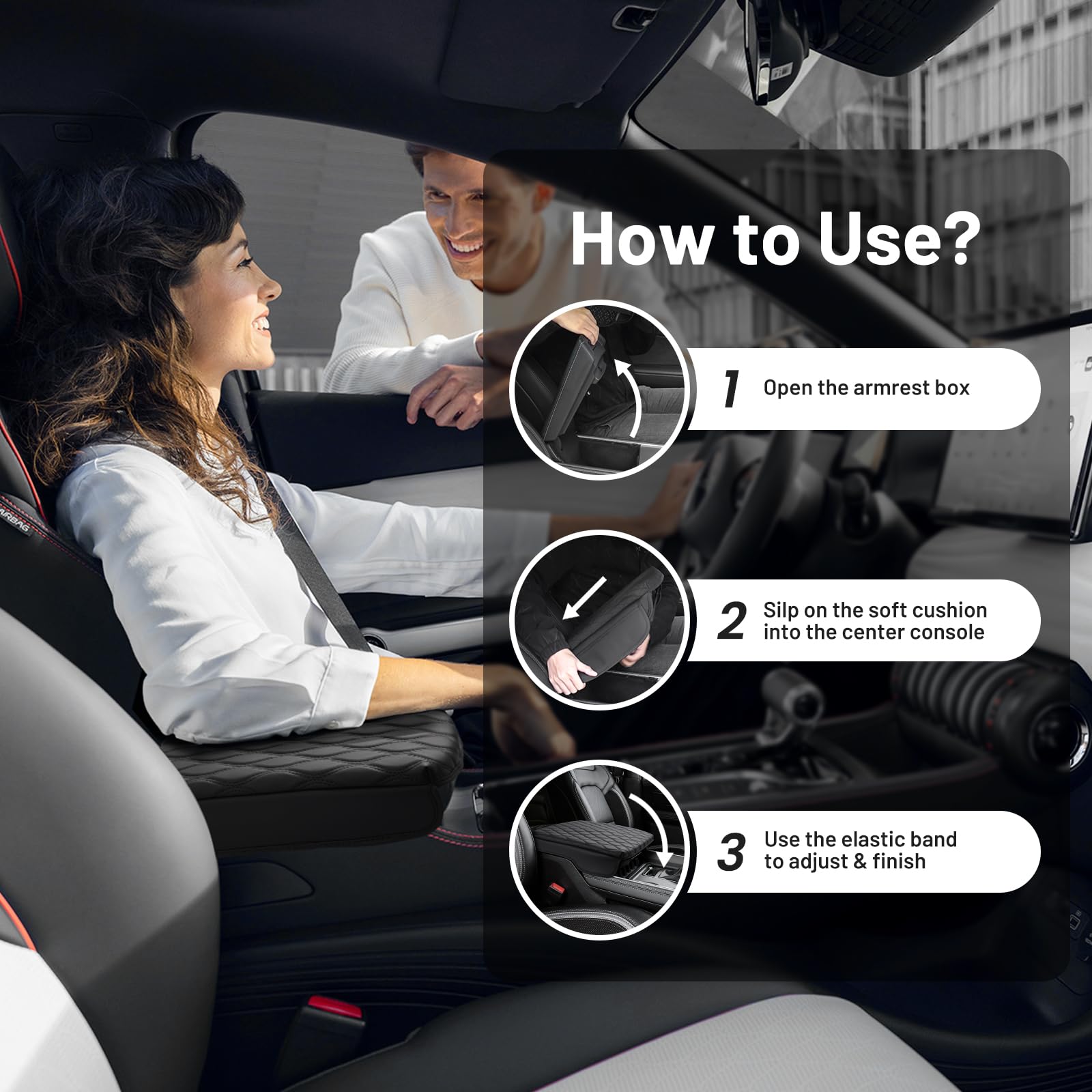 Autorder Copertura per console centrale per Hyundai Palisade (LX3) 2026 Accessori Fodera per cuscino per bracciolo con tasche Borsa in pelle Cuscinetto per console centrale antigraffio per animali