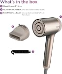 Shark HD102C Blow Dryer HyperAIR Fast-Drying with IQ 2-in-1 Concentrator, Ionic, No Heat Damage, for All Hair Types, Stone