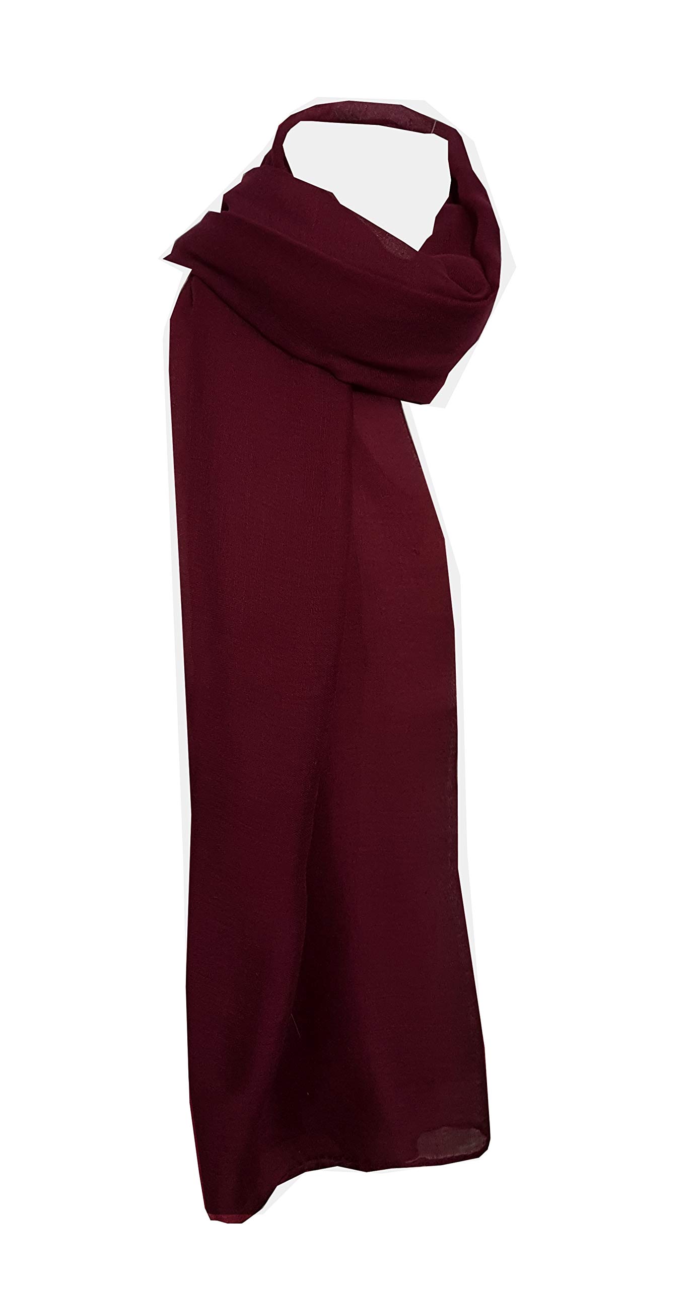 KSC Plain Hijab, Scarf, Sarong, Lovely Colours Lightweight Large Size Buy 4 Get 1 Free (Burgundy)