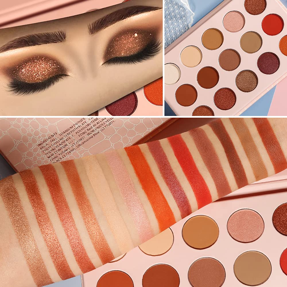 Neutral Eyeshadow Palette - Rose Gold Smokey Red Brown Highly