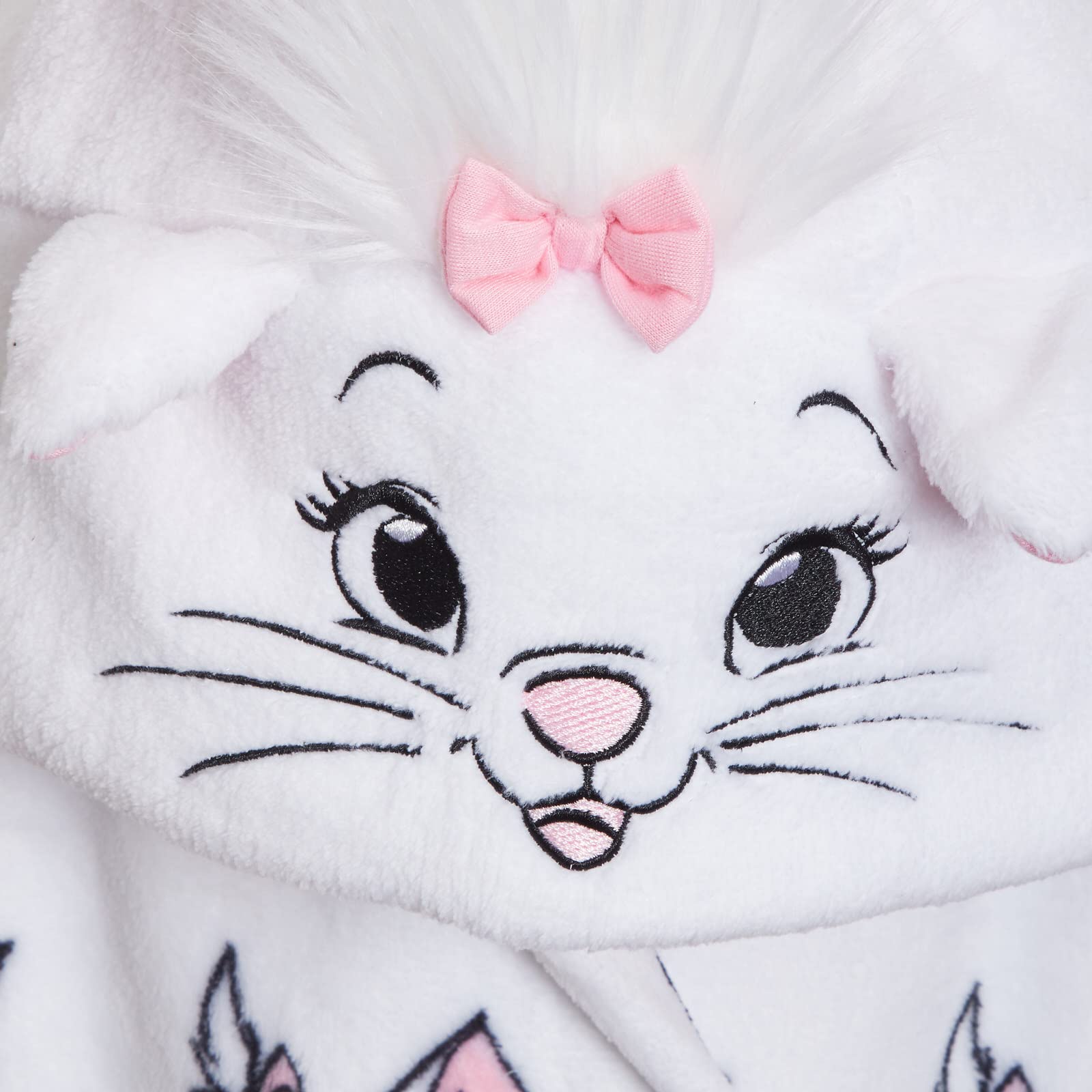 Disney Aristochats Marie Peignoir de bain à capuche en polaire pour fille Motif chat