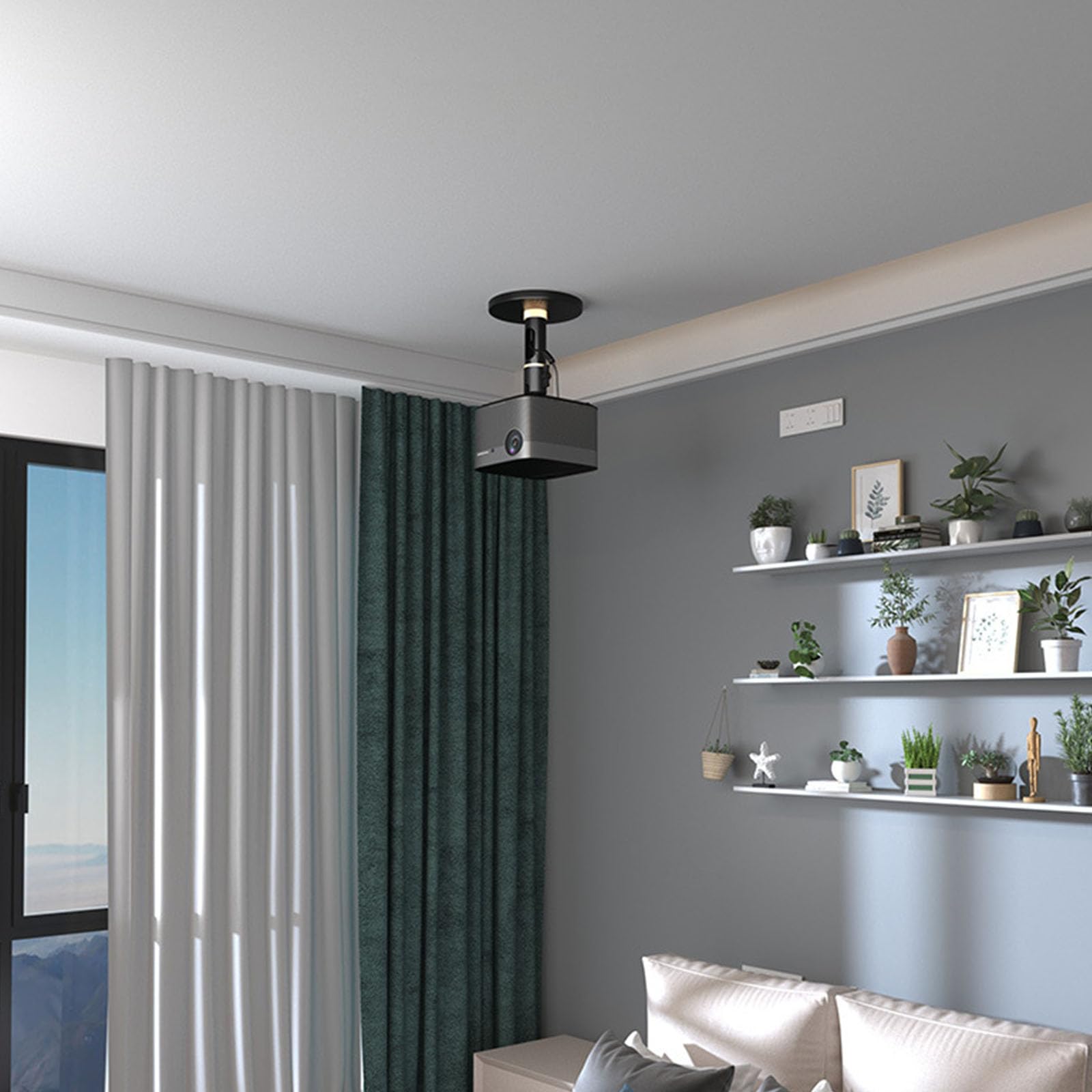 Support de plafond professionnel pour projecteur pour appareils de 1/4", supporte jusqu'à 10 kg de charge, support de suspension à écrou coulissant