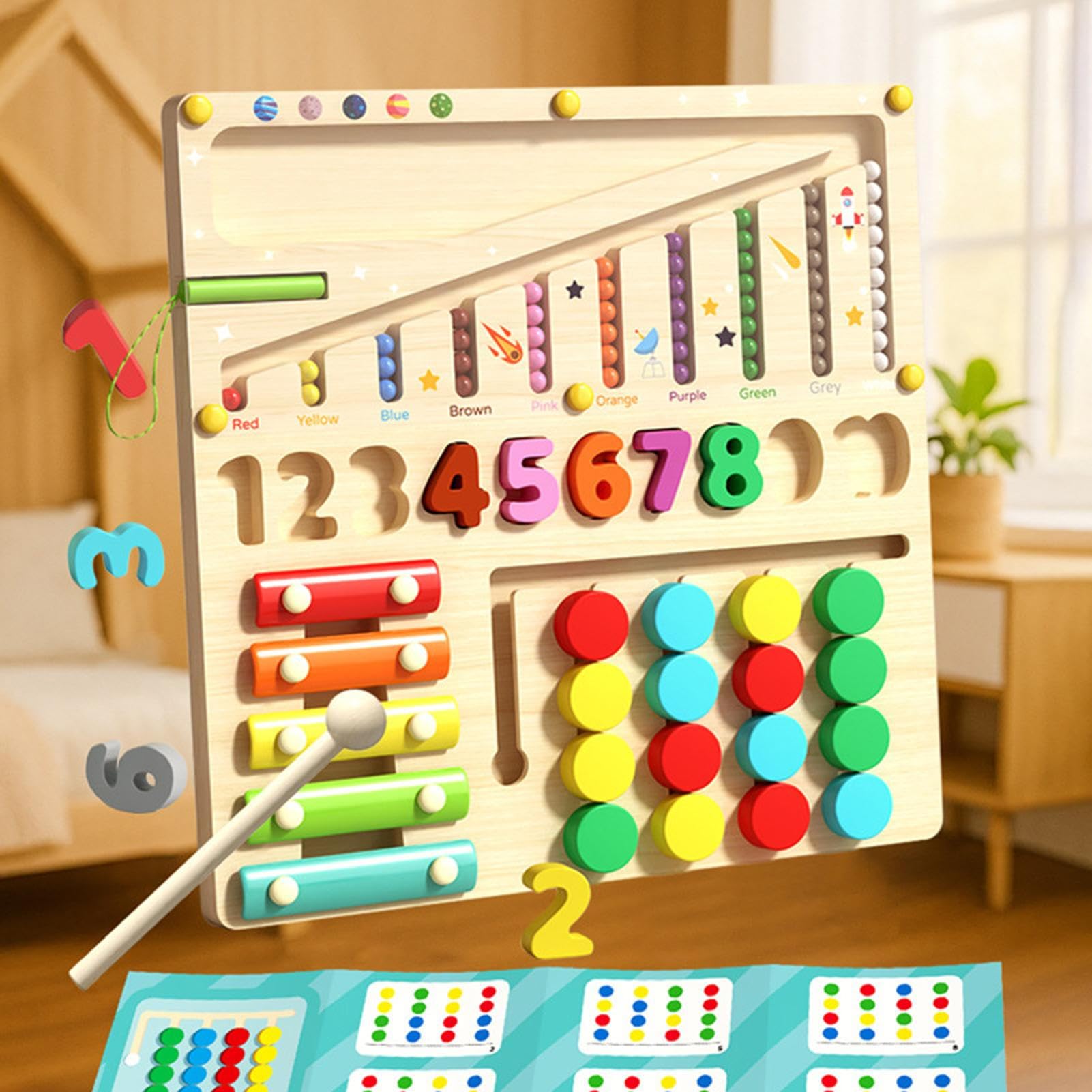 Giochi Di Incastri Per Bambini Labirinto Sensoriale Con Perline In Legno Da | Giocattolo Educativo Multifunzione Per Asilo Casa Viaggi