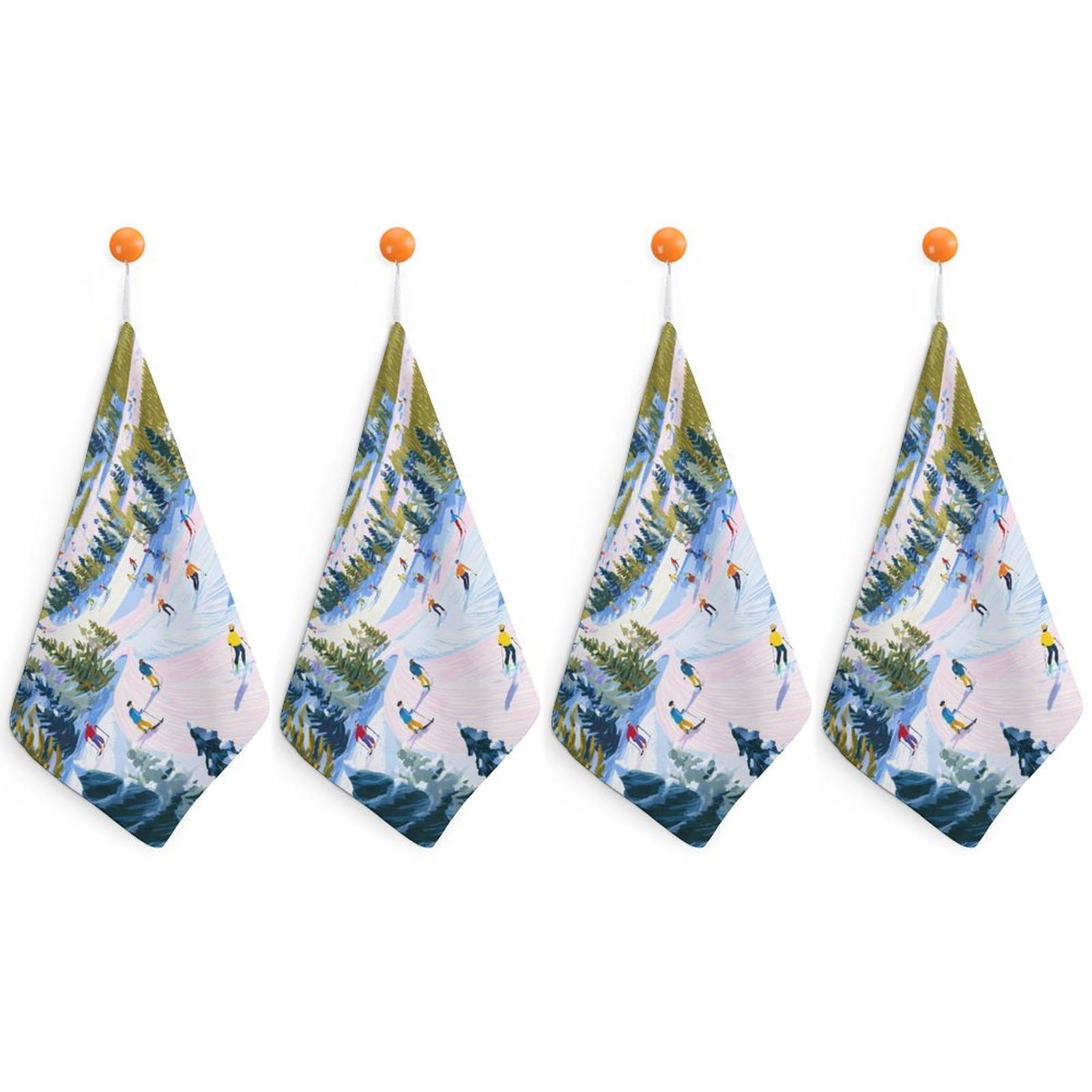 CGSBNGHA Ski Slope Hand Towel Hanging Face Towels Cleaning Cloths Handkerchief for Bathroom Kitchen