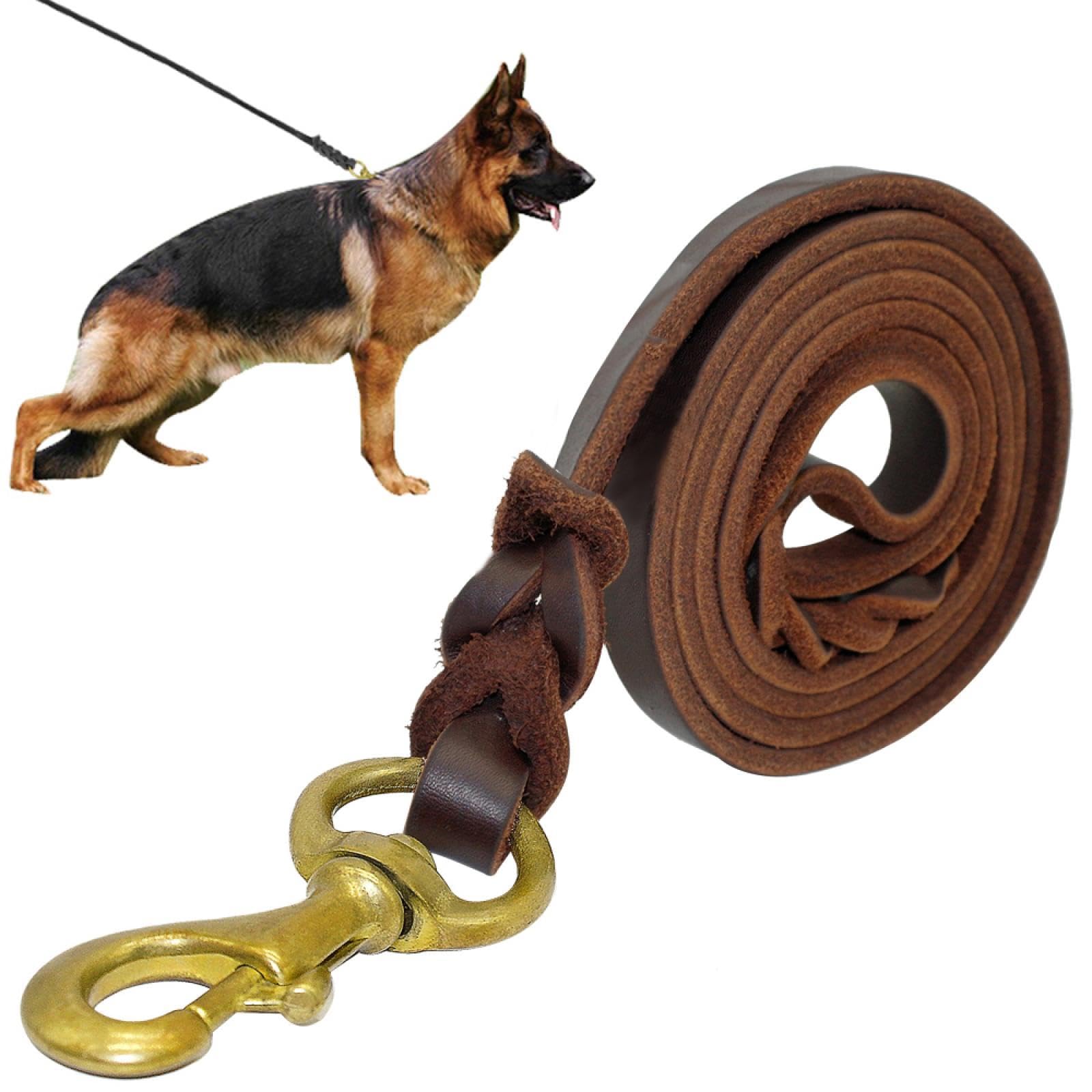 Guinzaglio per cani in vera pelle guinzaglio lungo intrecciato Pet Walking Training Guinzagli Marrone Colori Nero Per Medio Grande Pet 170 cm Marrone