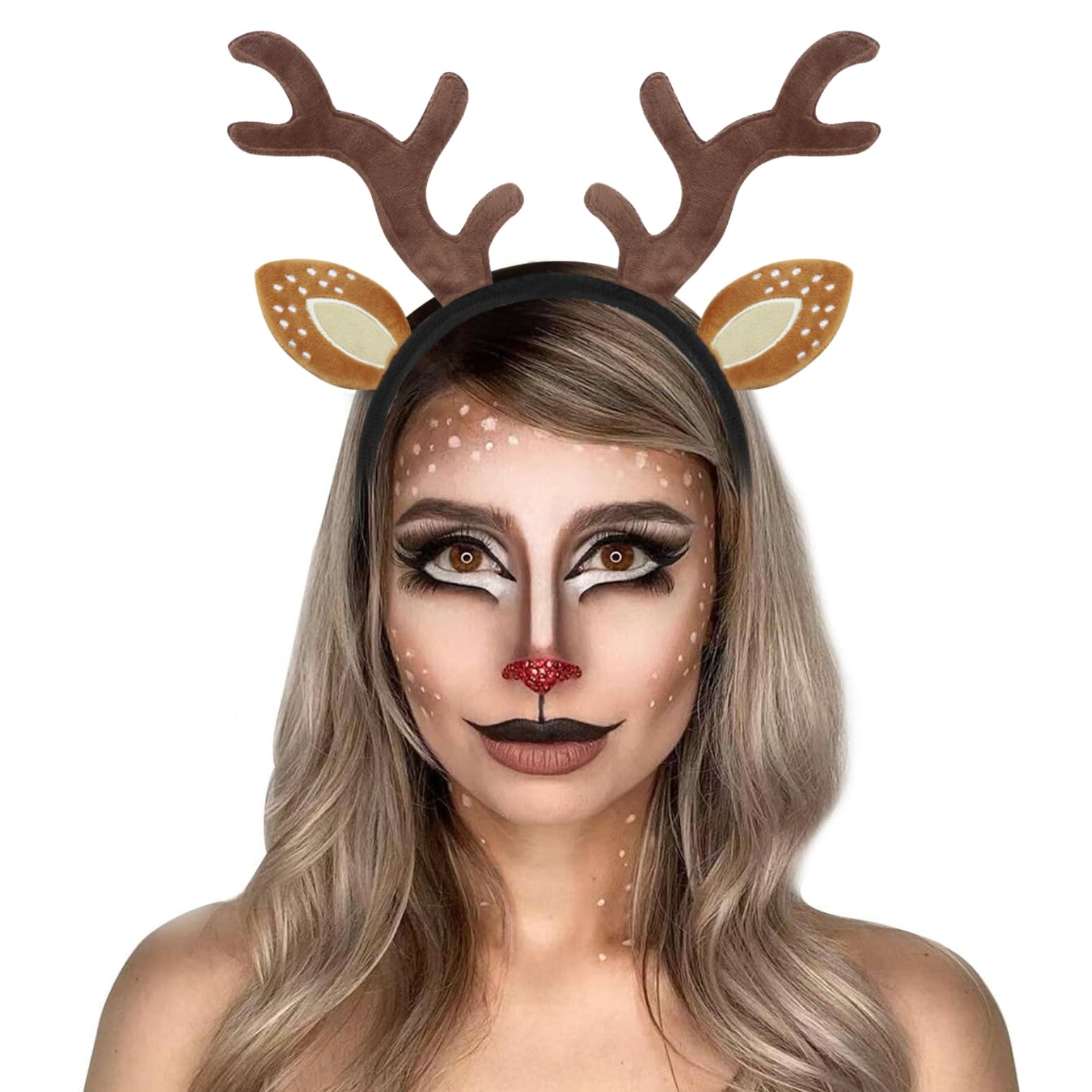 IGMaryBox Deer Antlers Headband Reindeer Antlers Hairband Cosplay Fawn Horn Headpiece Animal Ears Headband Christmas Halloween Holiday Accessories