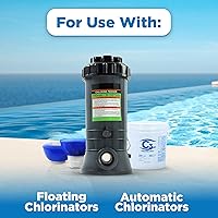 Vista 4 de C3 Pestañas de cloro estabilizadas de 3 pulgadas para piscinas Fácil de usar para piscinas sobre el suelo o enterradas Tabletas de cloro