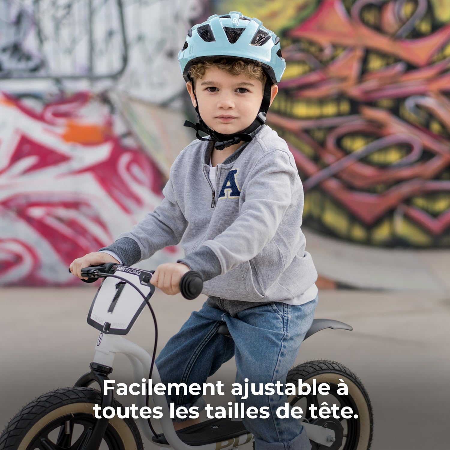 Puky Helmet Casque de vélo pour enfant 48-55 cm Poids léger 220 g Protection et ventilation maximales Visibilité à 360° grâce au module lumineux Idéal pour la sécurité et le confort sur le vélo