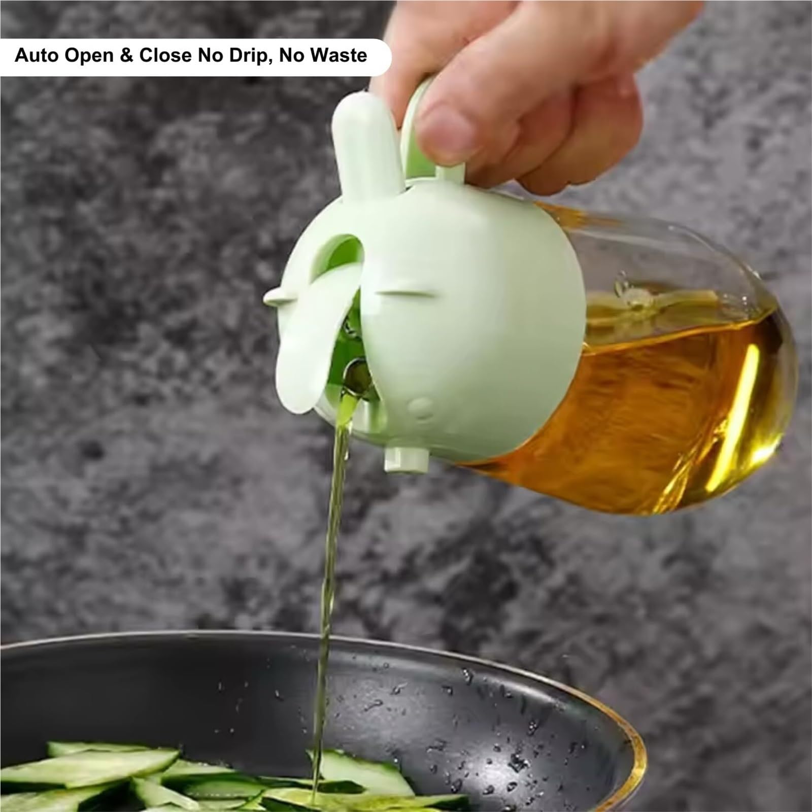 Dispensador de Aceite y Vinagre Pulverizador De Aceite Oliva For Uso Doméstico, Con Apertura Y Cierre Automáticos, For Barbacoa Freidora Aire Jarra de Aceite(Grün)