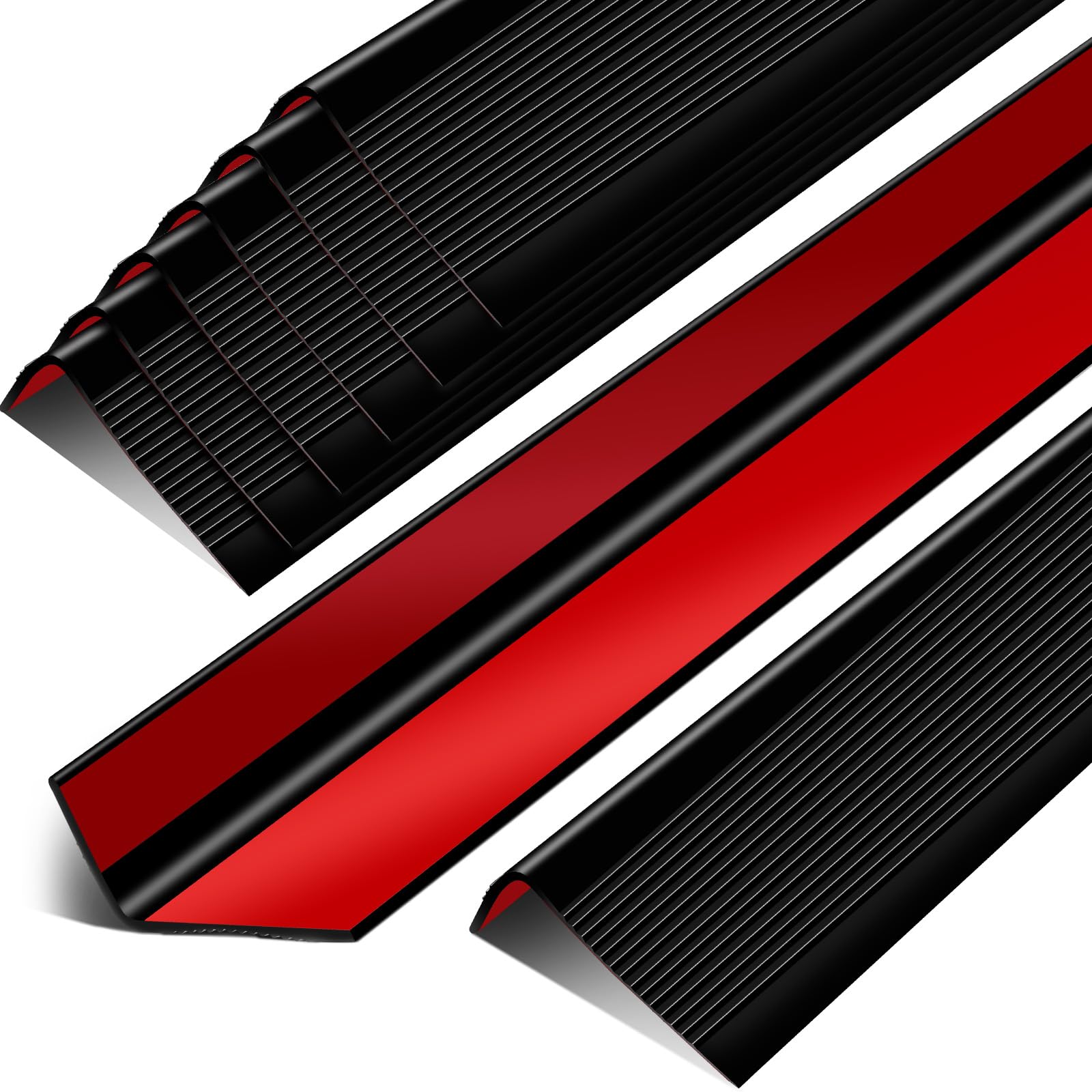 HuwenaStair Nosing Self Adhesive Stair Edge Protector Waterproof Stair Nose Molding Stair Edging Stair Edge Trim Non Slip Exterior Stair Treads for Outdoor Indoor (8 Pcs,40'')