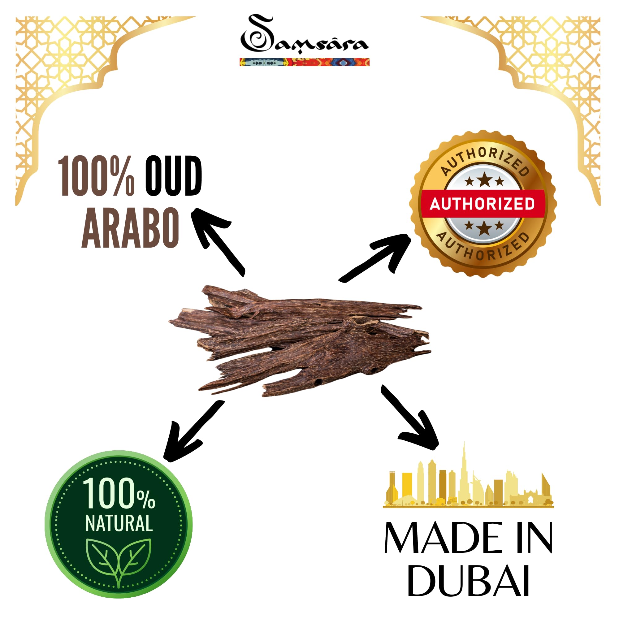 Arabski zapach [formowany w oleju - bez alkoholu] arabski zapach dla kobiet i mężczyzn - intensywny zapach - trwały - naturalny - autentyczny | Oud do ciała - włosy - tkanina | Dubai Oud - 12 ml