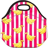 Vista 3 de Wrapables® Bolsa de almuerzo de neopreno aislada, plátanos