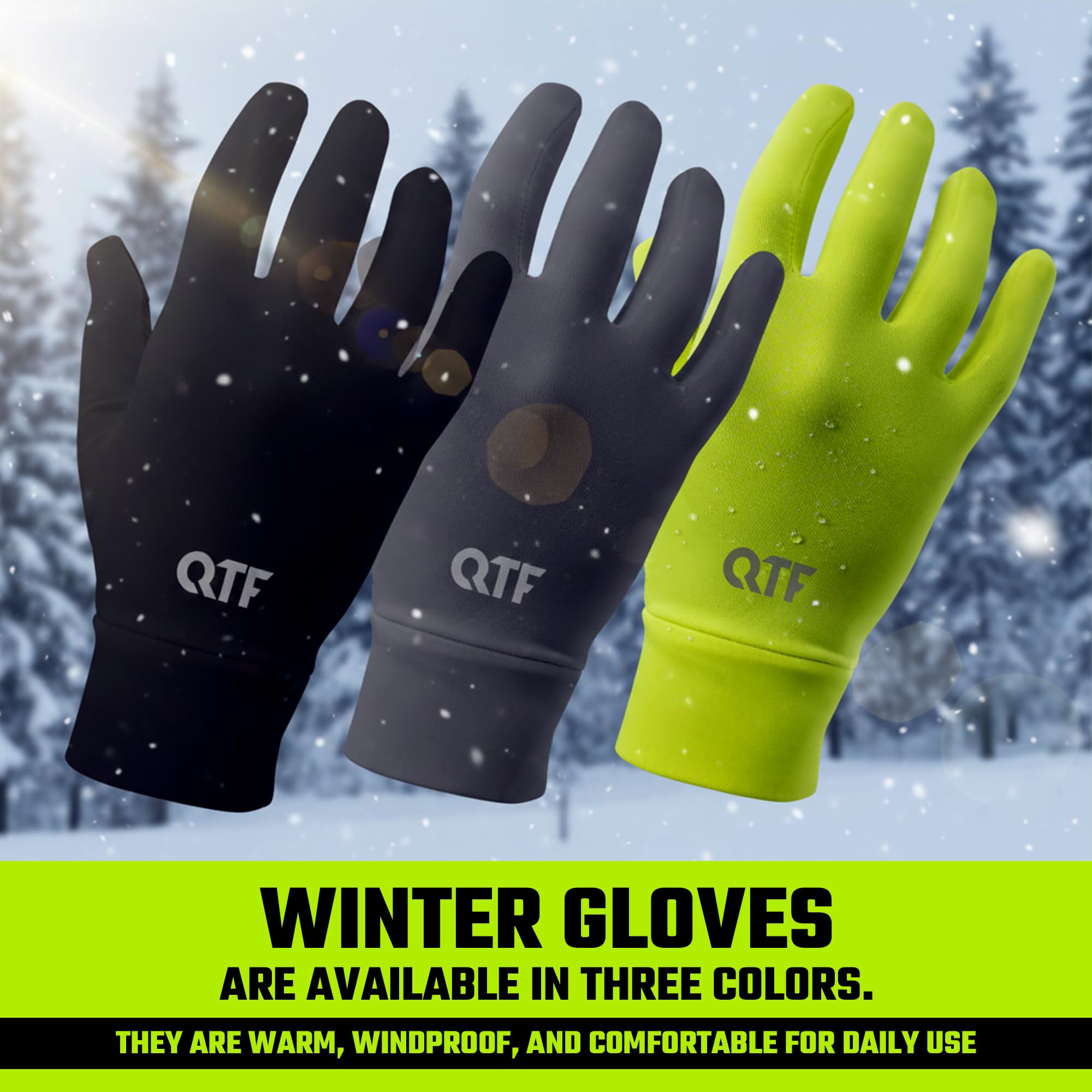 QTF Guantes deportivos ligeros para hombre y mujer, guantes para pantalla táctil, para correr, forro delgado y cálido, para invierno, ciclismo, caminar, ciclismo, deportes, conducción, antideslizantes