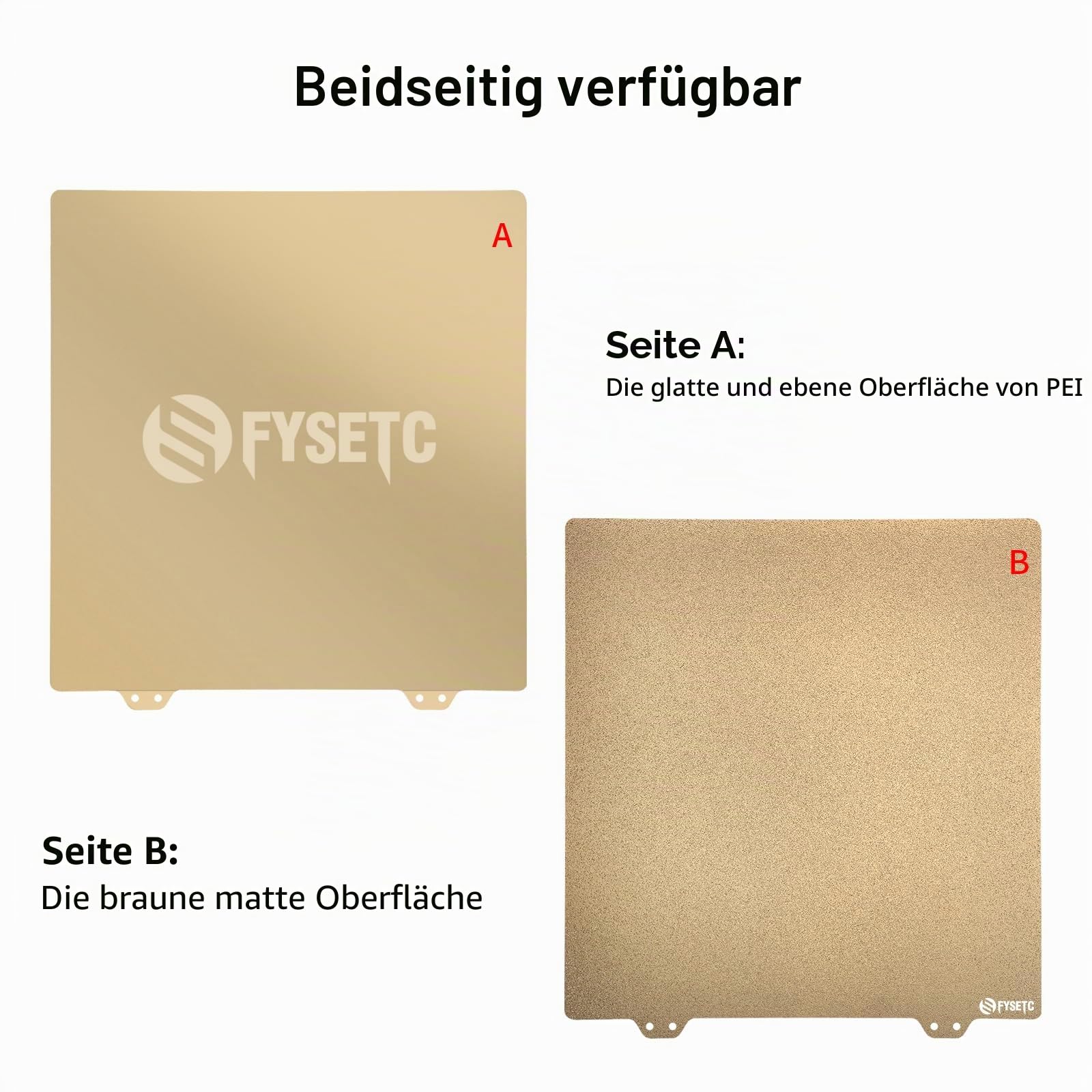 BCZAMD for Anycubi-Vype-r 3D Drucker Teile JanusBPS Bauplattform 265 x 250 mm, beidseitig bedruckt (PEI Pulver + glattes PEI) Ohne Magnetaufkleber, Federstahlblech, beheizte Bettfl?che¡­