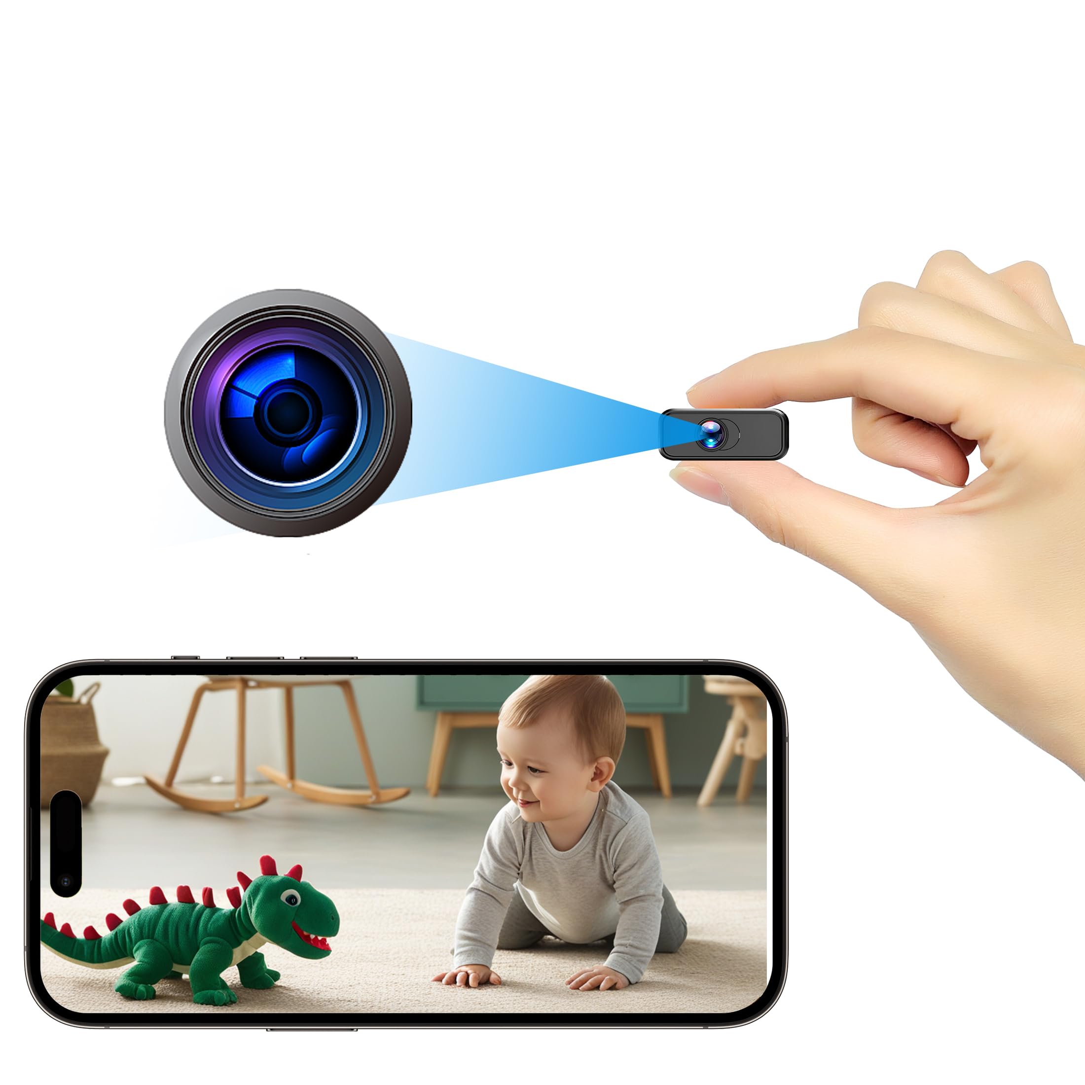 2K Ultra HD Mini Hidden Camera Wireless WiFi Spy Camera Nanny Cam for Home Night Vision Motion Detection