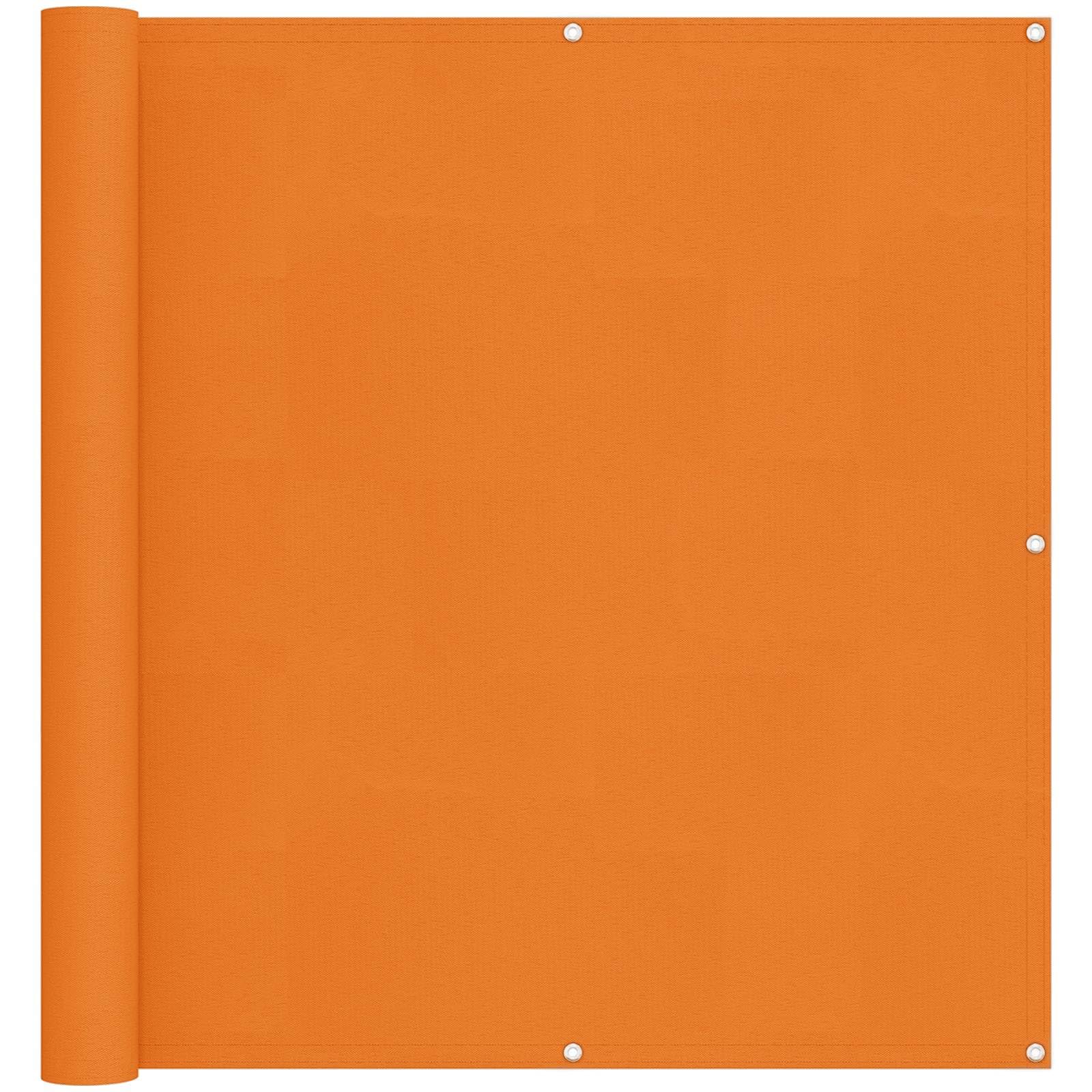 vidaXL Balcony Privacy Screen, Orange, 110 x 1000 cm, Oxford Fabric, Modern Balcony Privacy Screen, UV-Resistant, Waterproof, Durable Solution for Garden, Patio, Patio Sail