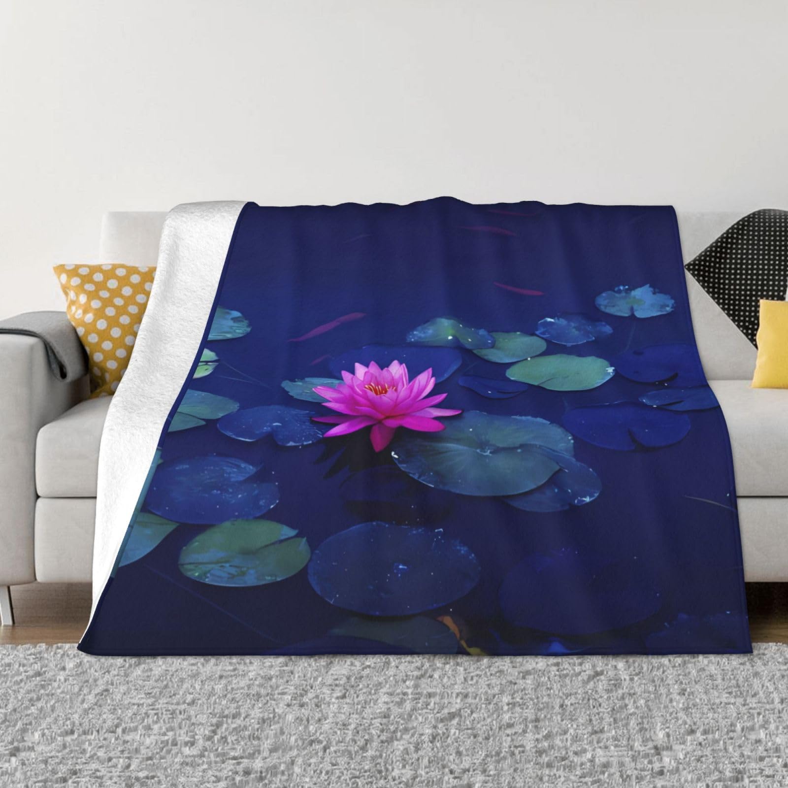 Couverture en flanelle polaire légère 152x203cm douce pour lit et salon