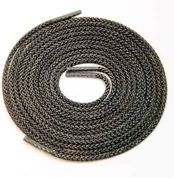 IRONLACE Unbreakable Round Bootlaces 1500-Pound Breaking Strength/Pair Black 63-Inch & 72-Inch 3.2mm Diameter 1-Pair Bundle