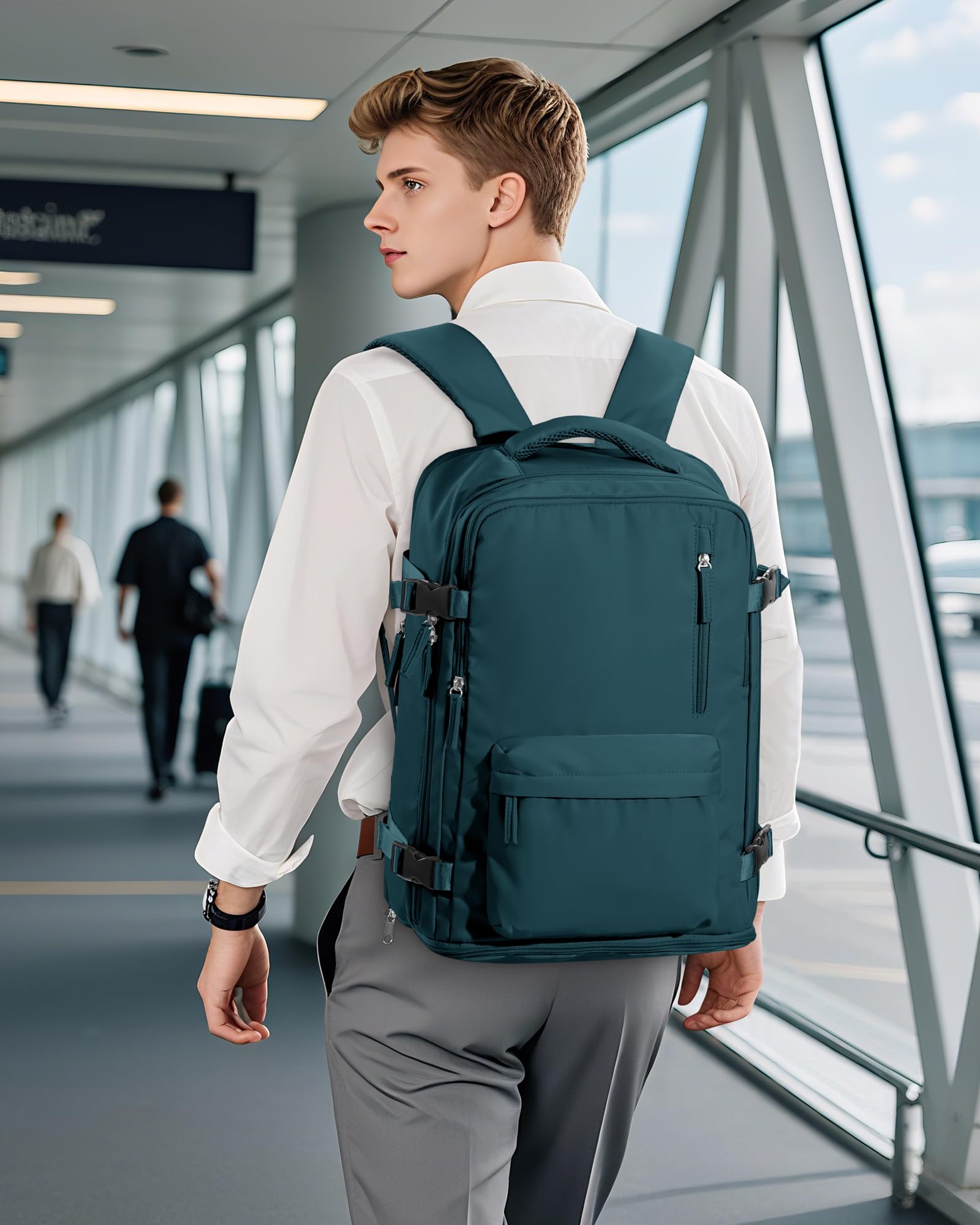 SZLX Zaino Ryanair 40x30x20 Sottovuoto Borse da Cabina per Easyjet 45x36x20 Bagaglio a Mano Donna con Porta USB Zaini Casual per Laptop da 14 Pollici Borsa da Viaggio Uomo con Porta Scarpe