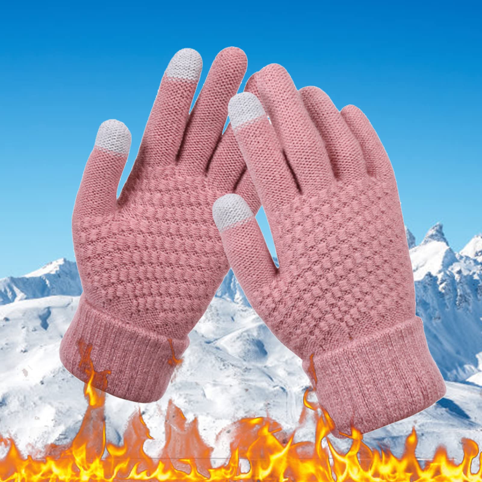 Guanti Invernali Da Donna Caldi E Spessi A Maglia – Modello Muffola Con Fodera In Pile – Perfetti Come Regalo Di Natale Per Ragazze E Mamme (nero/bianco)