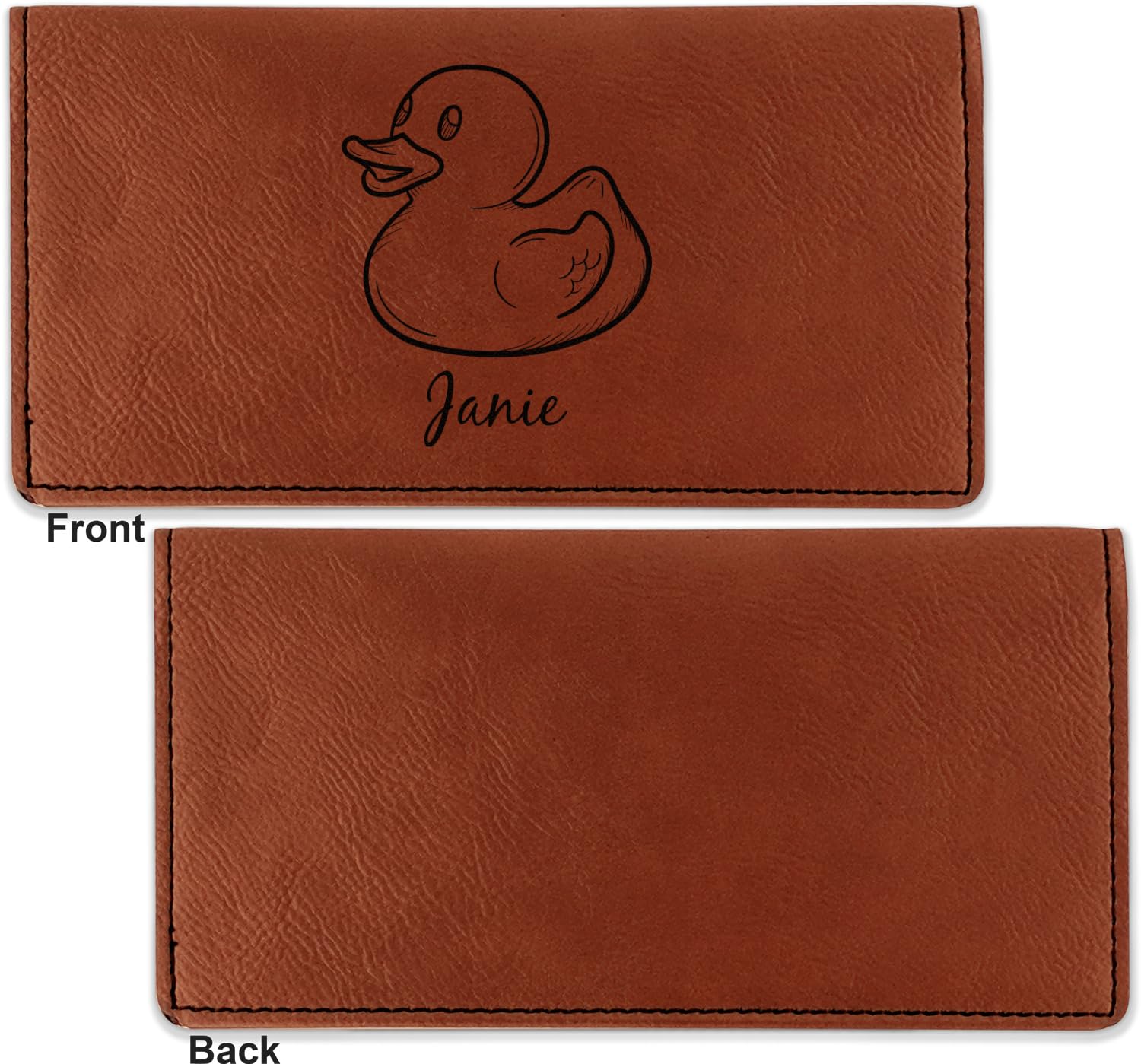 RNK Shops Personalized Rubber Duckie Leatherette Checkbook Holder - Single Sided
